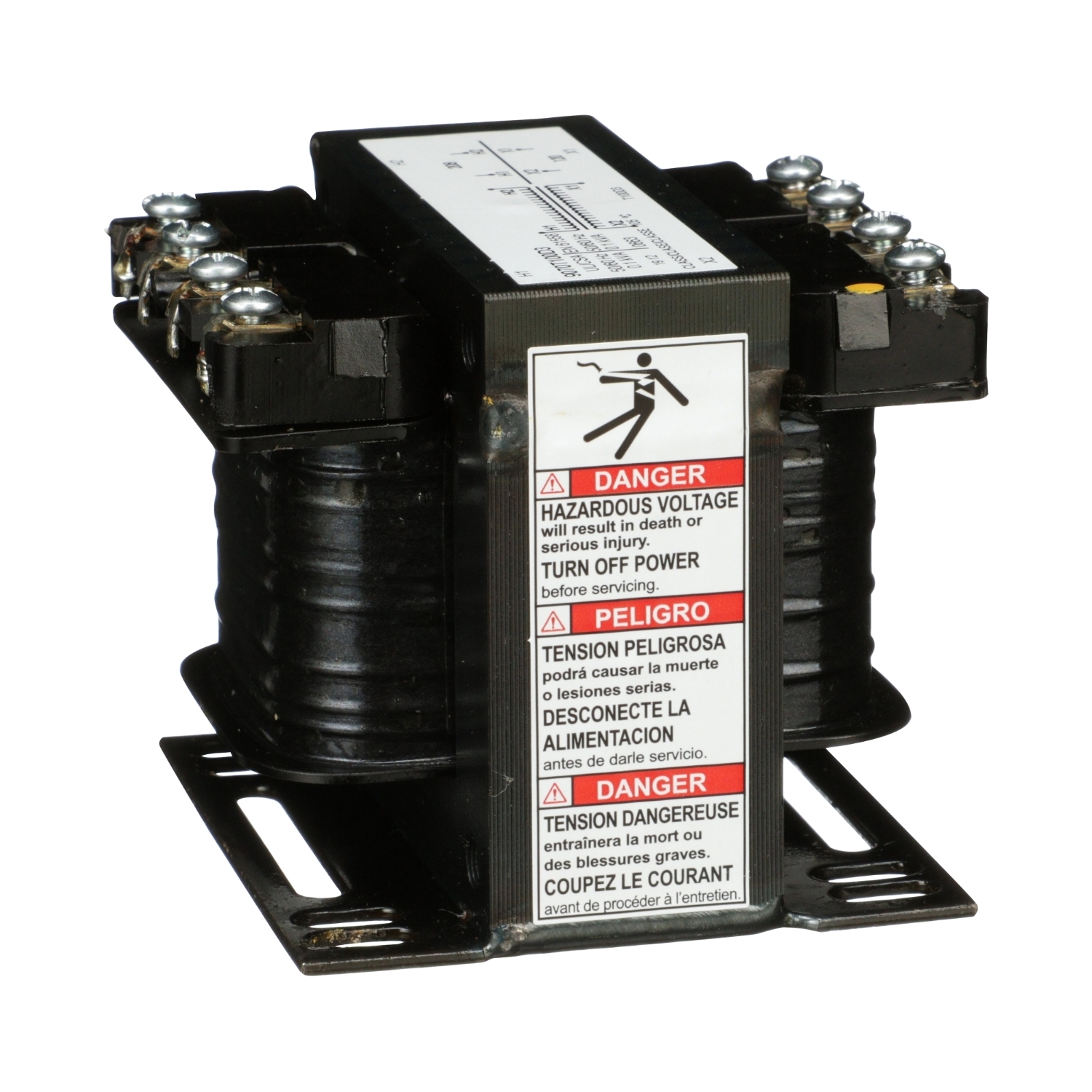 9070T100D3 Type T Industrial Control Transformer, 208 V AC Primary, 120 VAC Secondary, 100 VA Power Rating, 50/60 Hz, 1 Phase