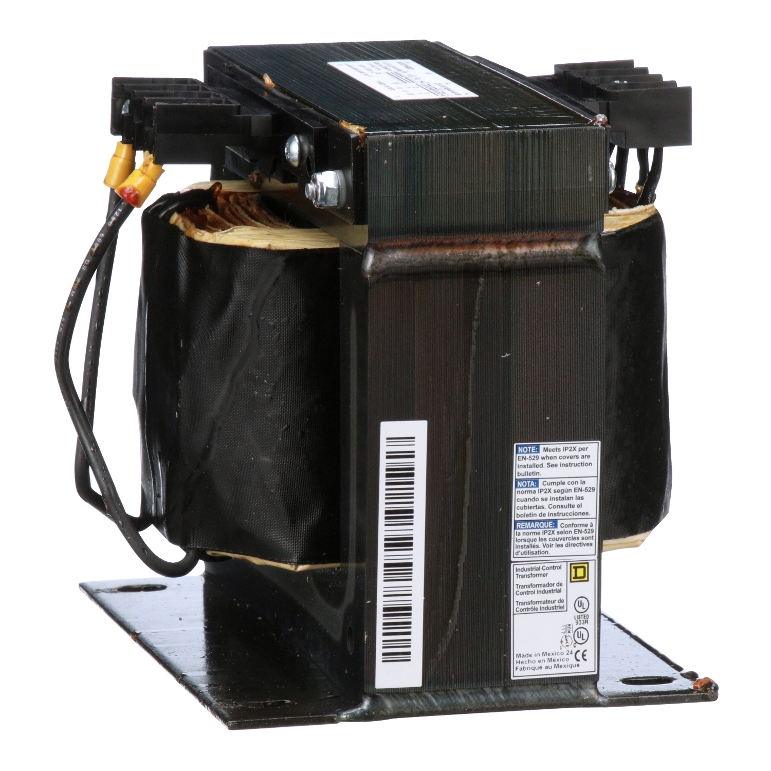 9070T1500D1 Type T Industrial Control Transformer, 220/440/110/230/460/115/240/480/120/220/440/230/460/240/480 V AC Primary, 110/120/115 VAC Secondary, 1500 VA Power Rating, 50/60 Hz, 1 Phase