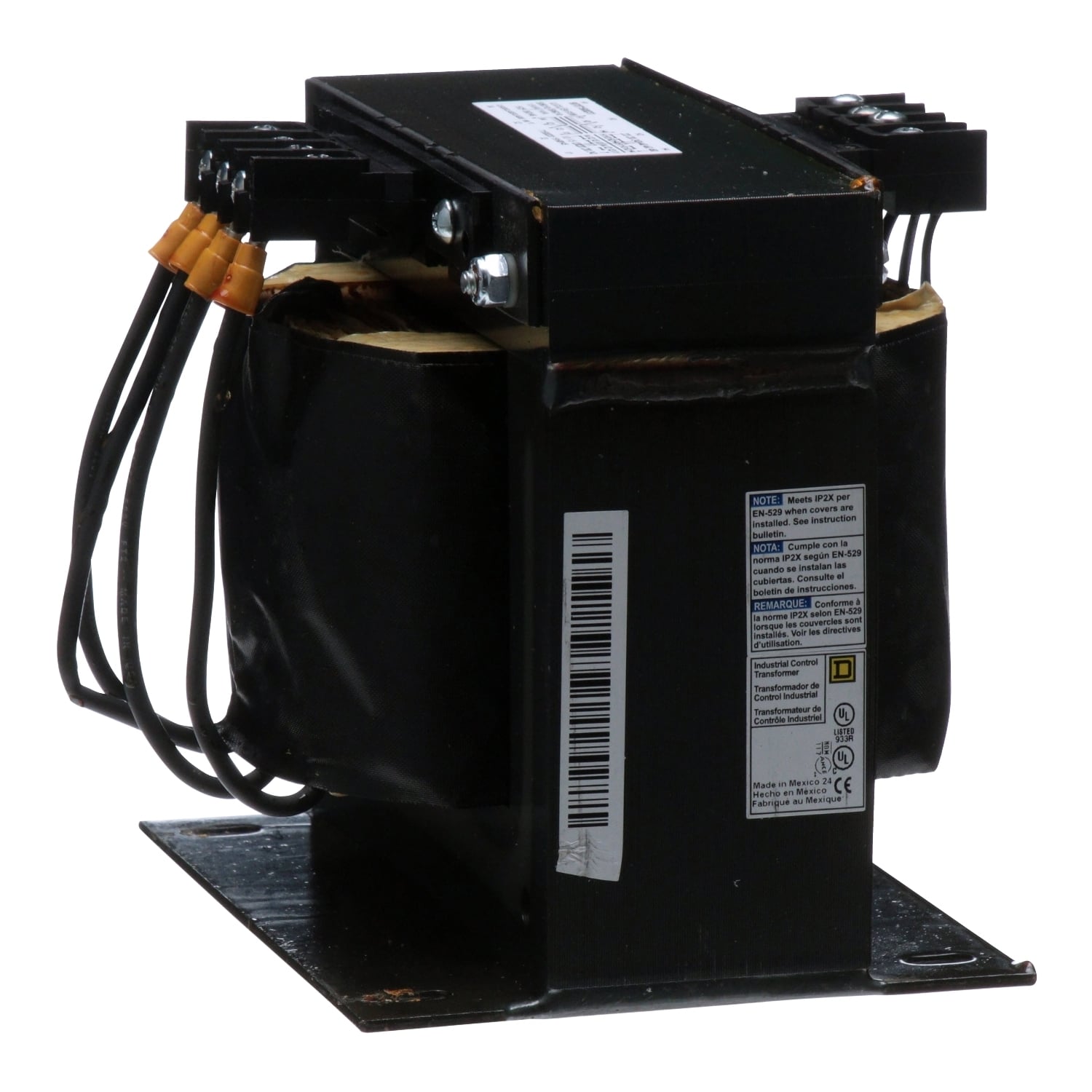 9070T1500D31 9070 Control Transformer, 220/230/240/440/460/480 V AC Primary, 110/115/120 VAC Secondary, 1500 VA Power Rating, 50/60 Hz, 1 Phase