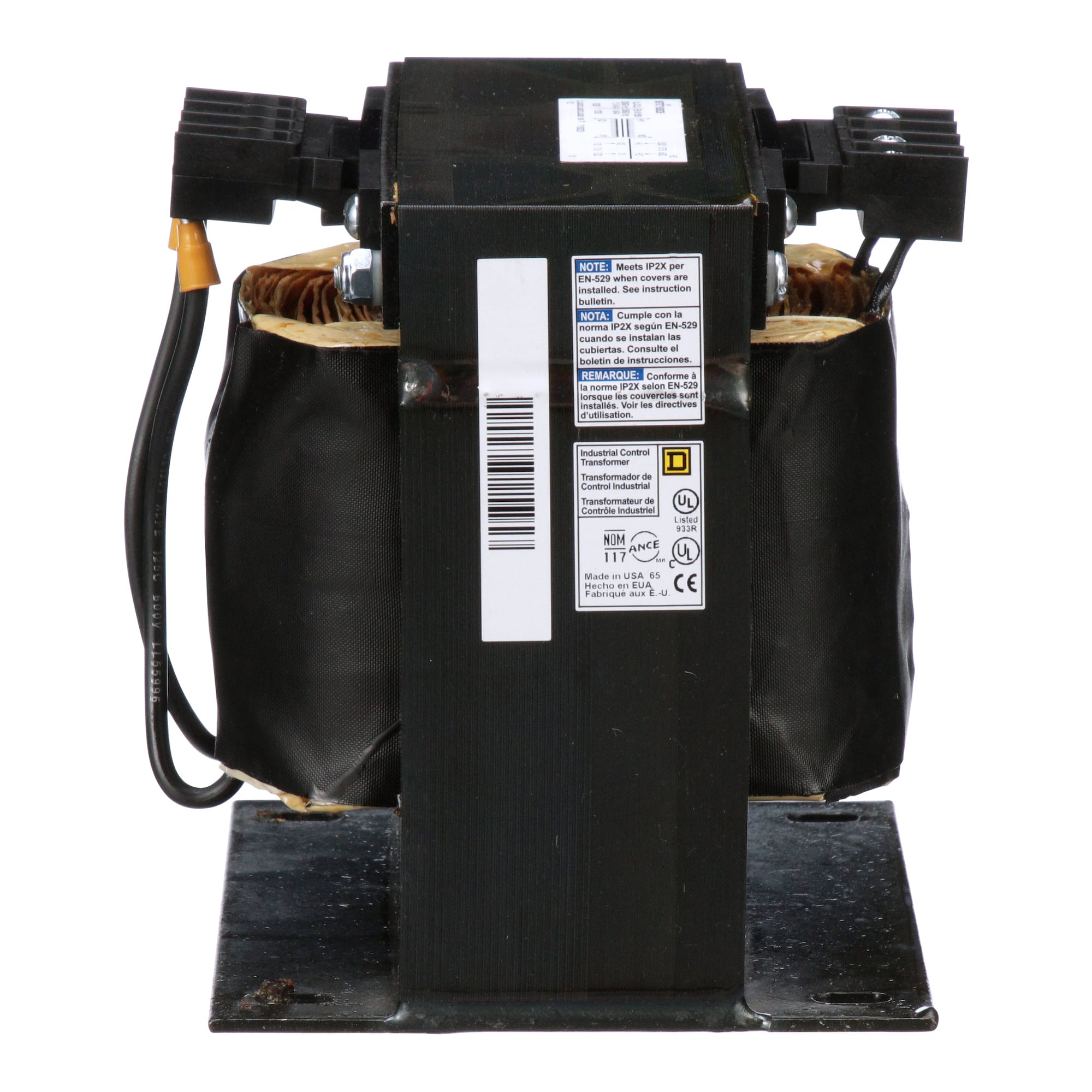 9070T1500D4 Type T Industrial Control Transformer, 277 V AC Primary, 120 VAC Secondary, 1500 VA Power Rating, 50/60 Hz, 1 Phase