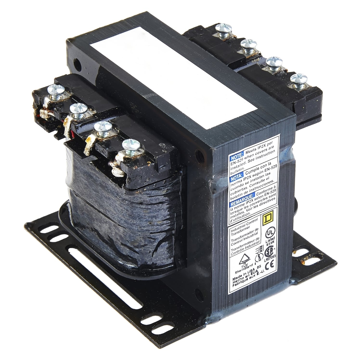 9070T150D5 Type T Industrial Control Transformer, 550/575/600 V AC Primary, 110/115/120 VAC Secondary, 150 VA Power Rating, 50/60 Hz, 1 Phase
