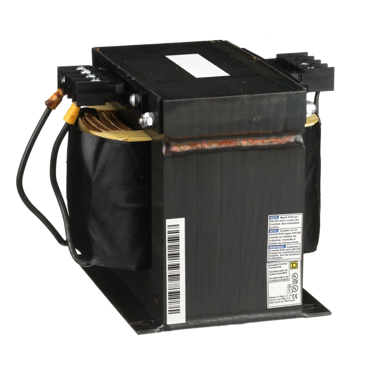 9070T2000D33 Type T Industrial Control Transformer, 380/400/415 V AC Primary, 115/230 VAC Secondary, 2000 VA Power Rating, 50/60 Hz, 1 Phase