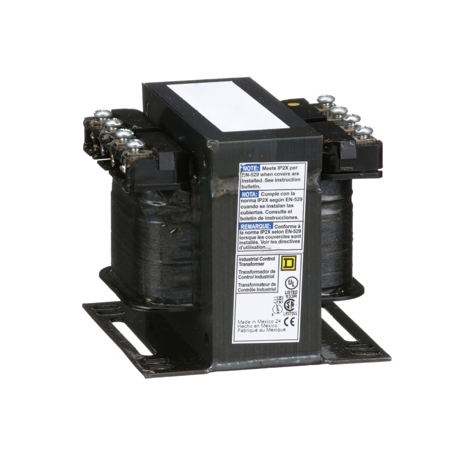 9070T200D4 Type T Industrial Control Transformer, 277 V AC Primary, 120 VAC Secondary, 200 VA Power Rating, 50/60 Hz, 1 Phase