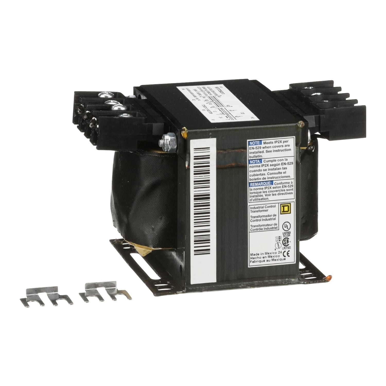 9070T250D13 Type T Industrial Control Transformer, 120/120/12/24 V AC Primary, 12/24 VAC Secondary, 250 VA Power Rating, 50/60 Hz, 1 Phase