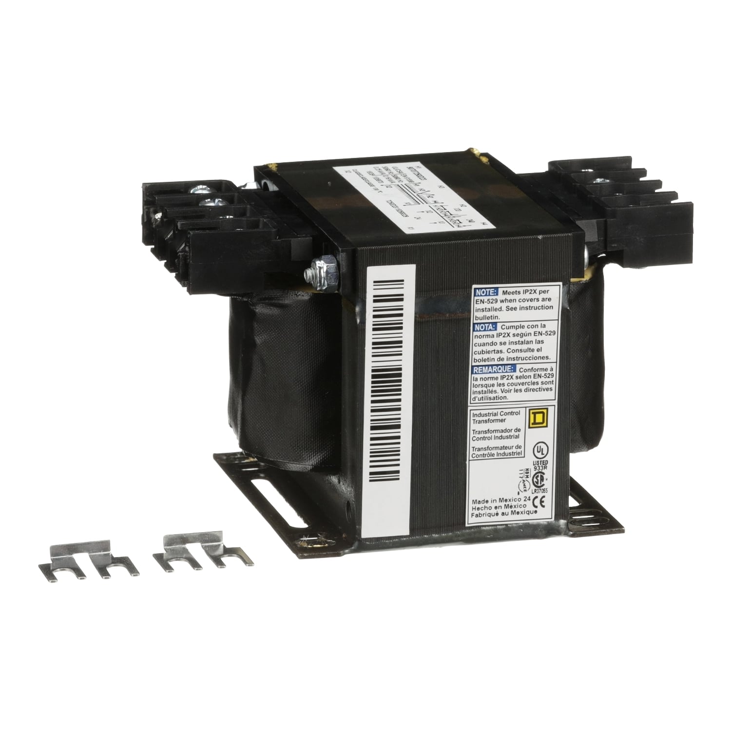 9070T250D23 Type T Industrial Control Transformer, 120 x 240/120 x 240 V AC Primary, 24 VAC Secondary, 160/250 VA Power Rating, 50/60 Hz, 1 Phase
