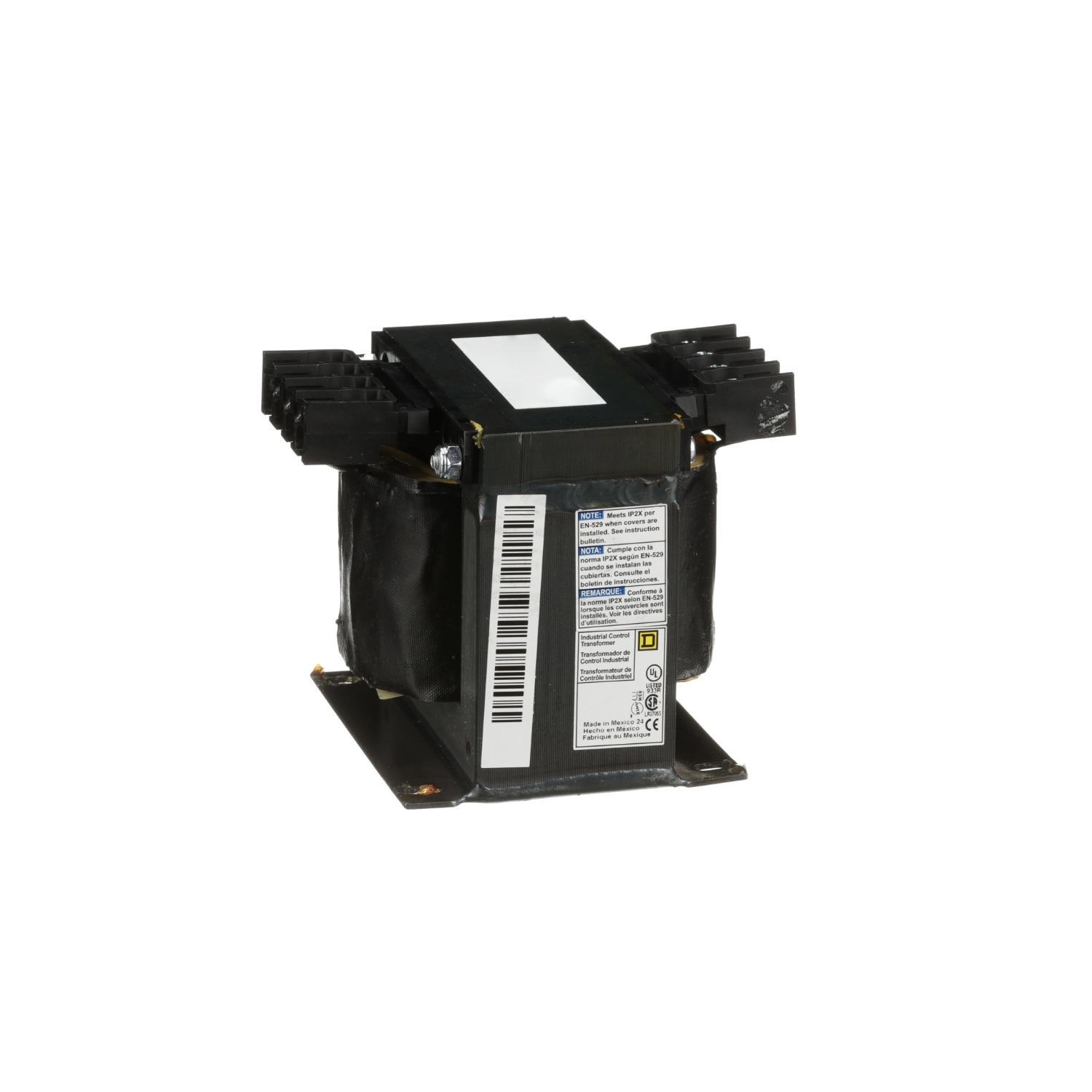 9070T250D32 Type T Industrial Control Transformer, 230/460/575 V AC Primary, 95/115 VAC Secondary, 250 VA Power Rating, 50/60 Hz, 1 Phase