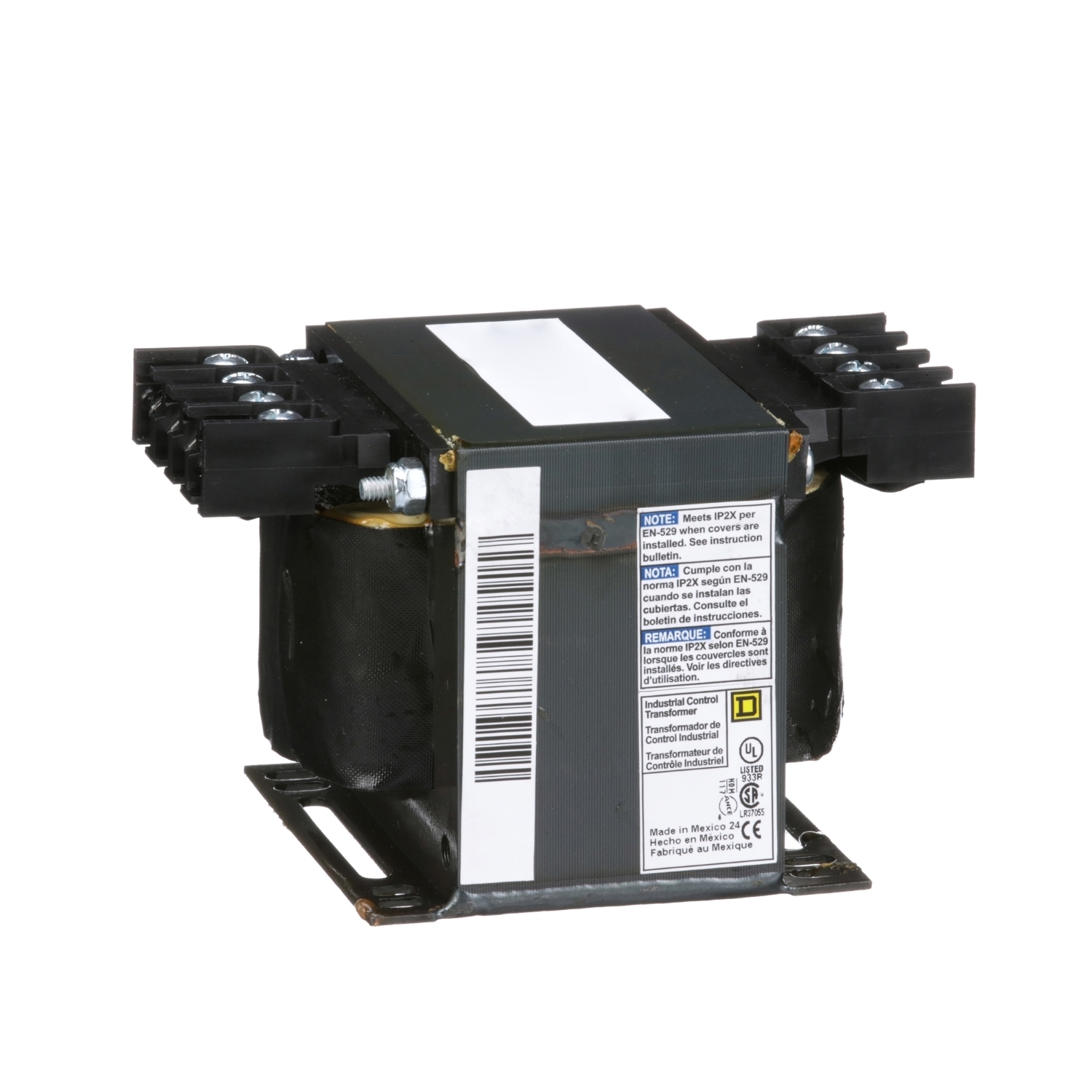 9070T250D36 Type T Control Transformer, 600 V AC Primary, 12/24 VAC Secondary, 250 VA Power Rating, 50/60 Hz, 1 Phase
