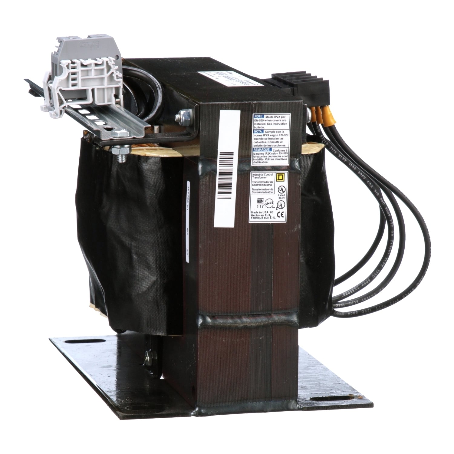 9070T3000D1 Type T Industrial Control Transformer, 240 x 480, 230 x 460, 220 x 440 V AC Primary, 110/115/120 VAC Secondary, 3000 VA Power Rating, 50/60 Hz, 1 Phase