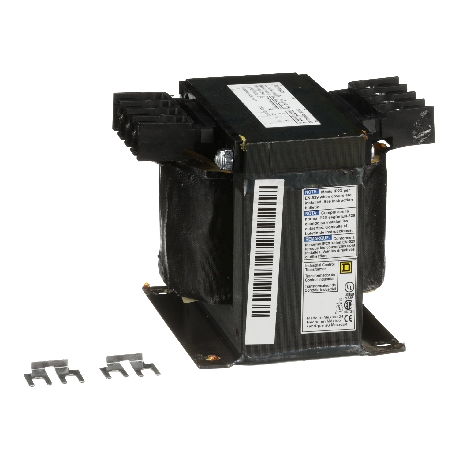 9070T350D1 Type T Industrial Control Transformer, 240 x 480, 230 x 460, 220 x 440 V AC Primary, 110/115/120 VAC Secondary, 350 VA Power Rating, 50/60 Hz, 1 Phase