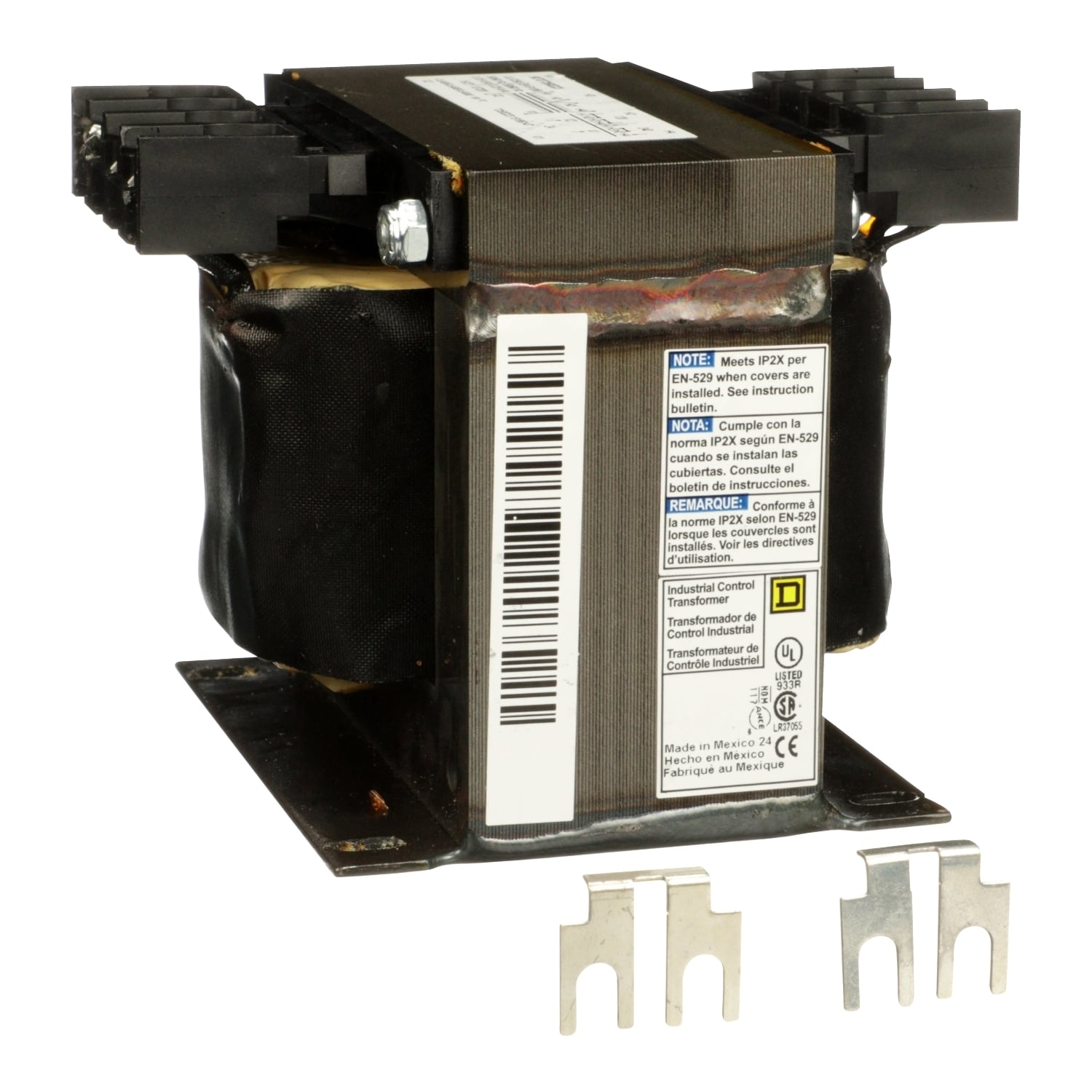 9070T350D23 Type T Industrial Control Transformer, 120 x 240/120 x 240 V AC Primary, 24 VAC Secondary, 250/350 VA Power Rating, 50/60 Hz, 1 Phase