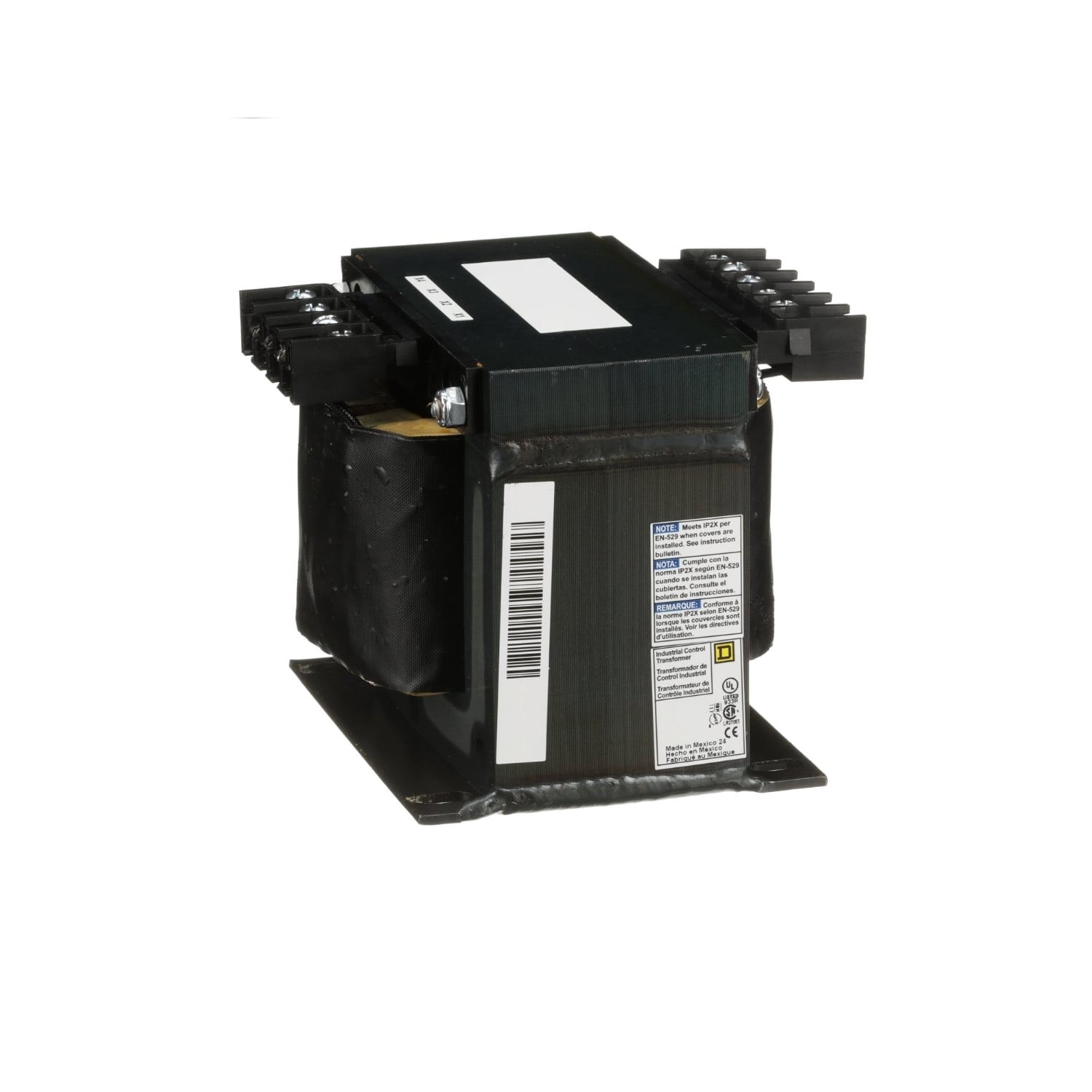 9070T350D50 Type T Industrial Control Transformer, 240/416/480/600, 230/400/460/575, 220/380/44 V AC Primary, 99/120/130, 95/115/125, 90/110/120, 85/104/115 VAC Secondary, 350 VA Power Rating, 50/60 Hz, 1 Phase