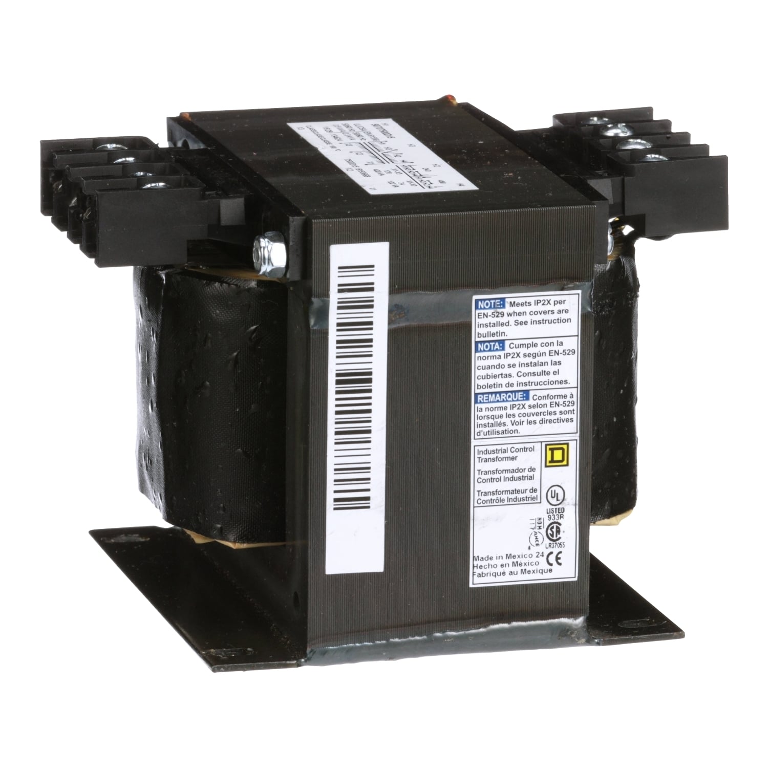 9070T500D15 Control Transformer, 240/480 V AC Primary, 24/120 VAC Secondary, 500/300 VA Power Rating, 50/60 Hz, 1 Phase