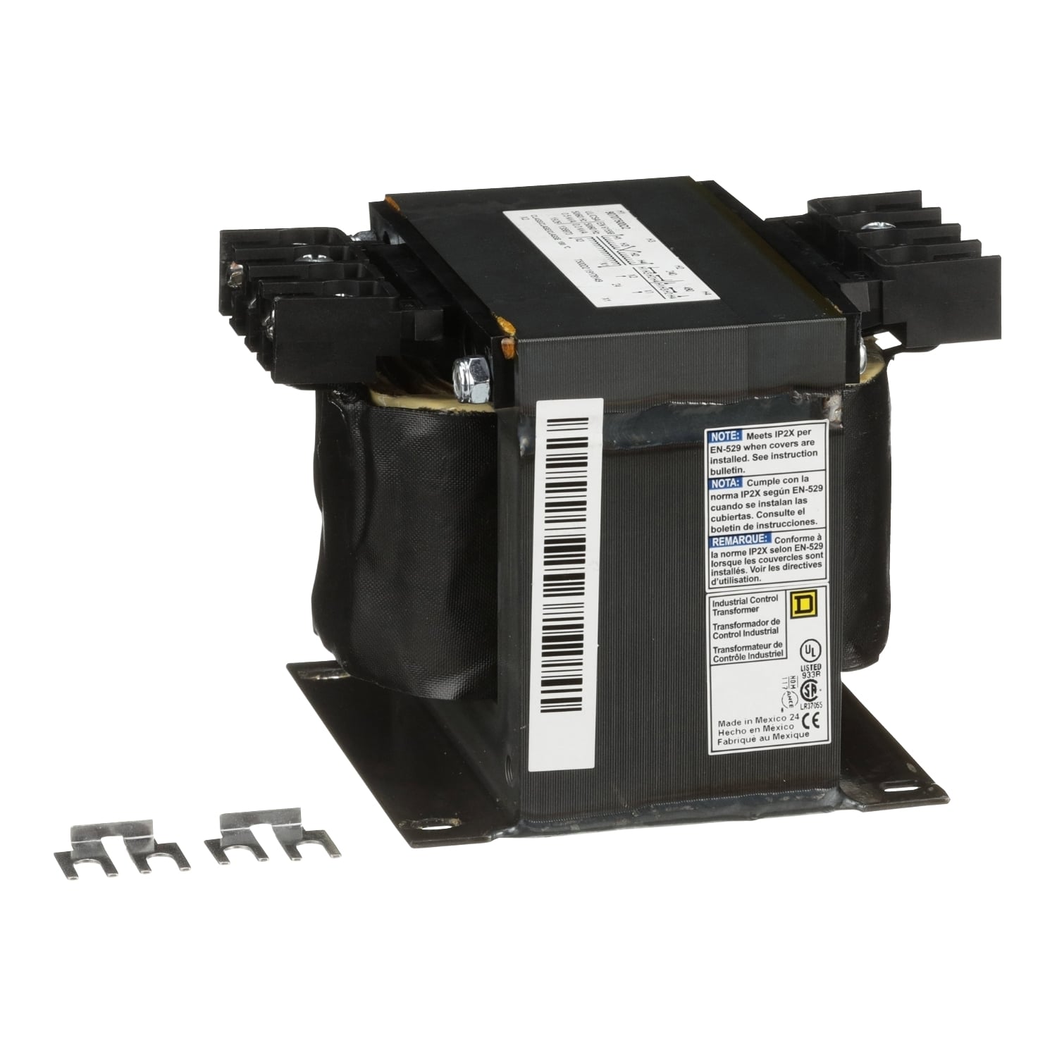 9070T500D2 Type T Industrial Control Transformer, 240/480 V AC Primary, 24 VAC Secondary, 500 VA Power Rating, 50/60 Hz, 1 Phase