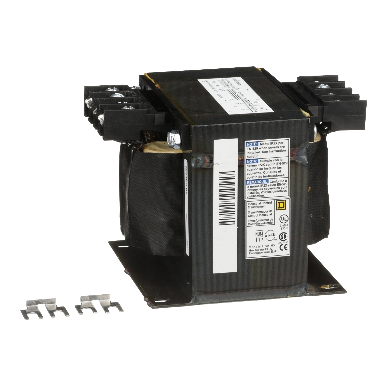 9070T500D23 Control Transformer, 120/240 V AC Primary, 24 VAC Secondary, 500 VA Power Rating, 50/60 Hz, 1 Phase