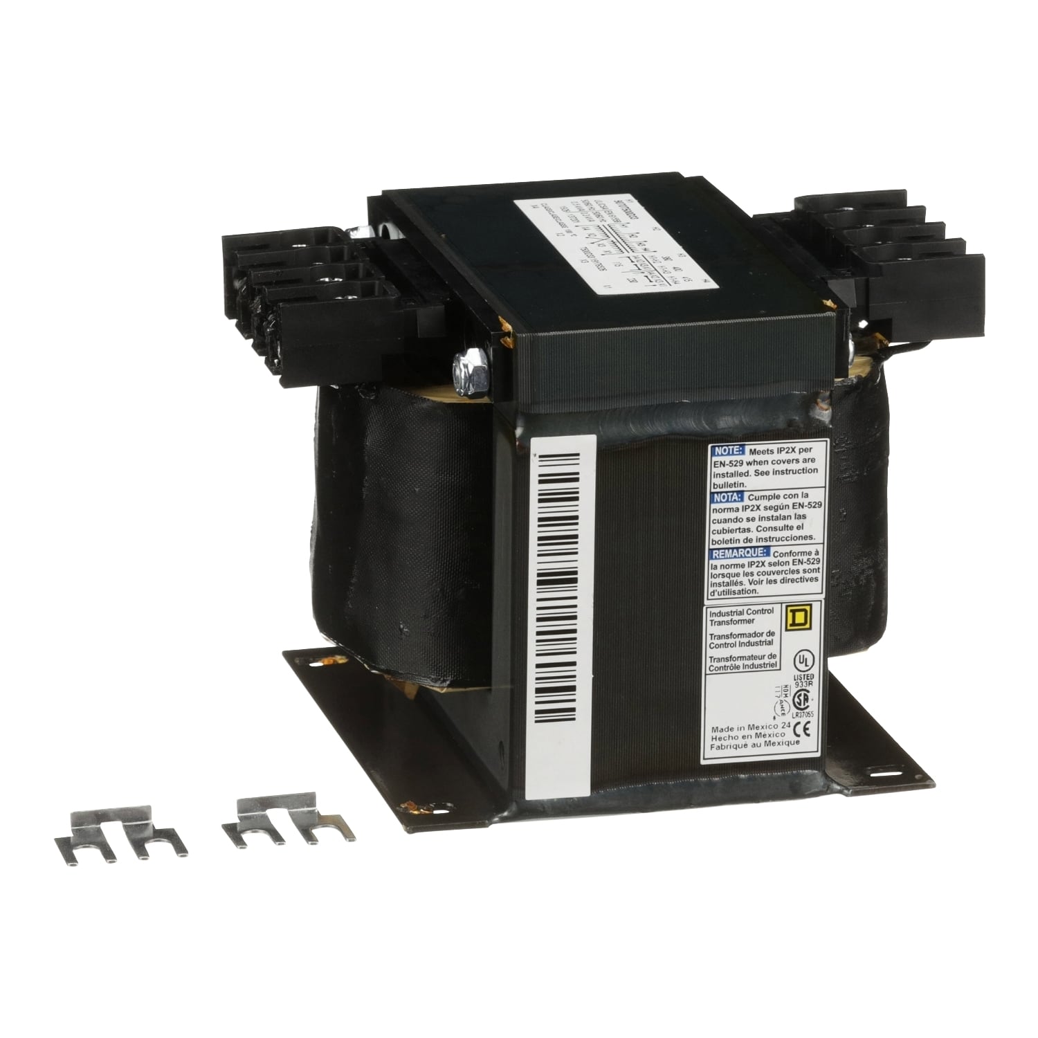 9070T500D33 Industrial Control Transformer, 380/400/415 V AC Primary, 115/230 VAC Secondary, 500/300 VA Power Rating, 50/60 Hz, 1 Phase