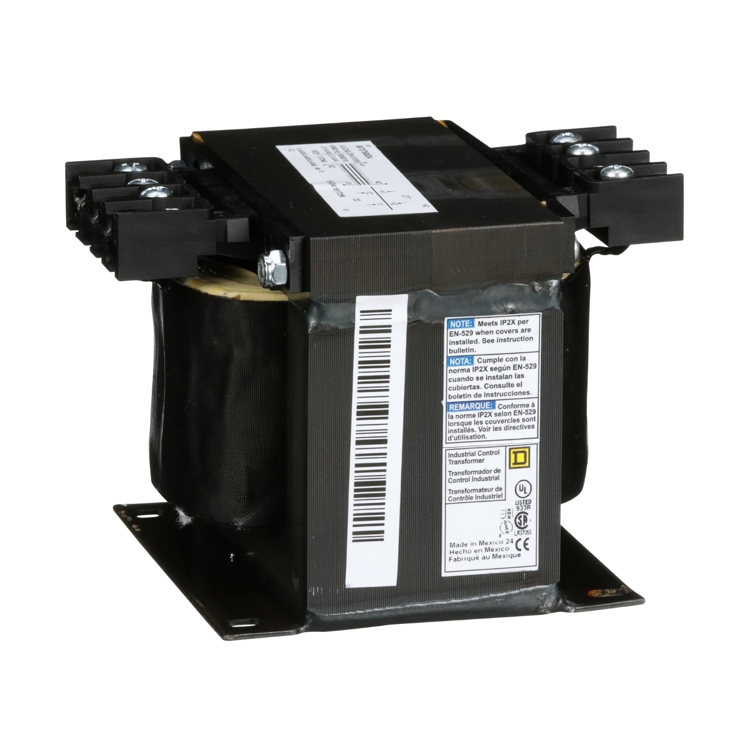 9070T500D4 Type T Industrial Control Transformer, 277 V AC Primary, 120 VAC Secondary, 300/500 VA Power Rating, 50/60 Hz, 1 Phase