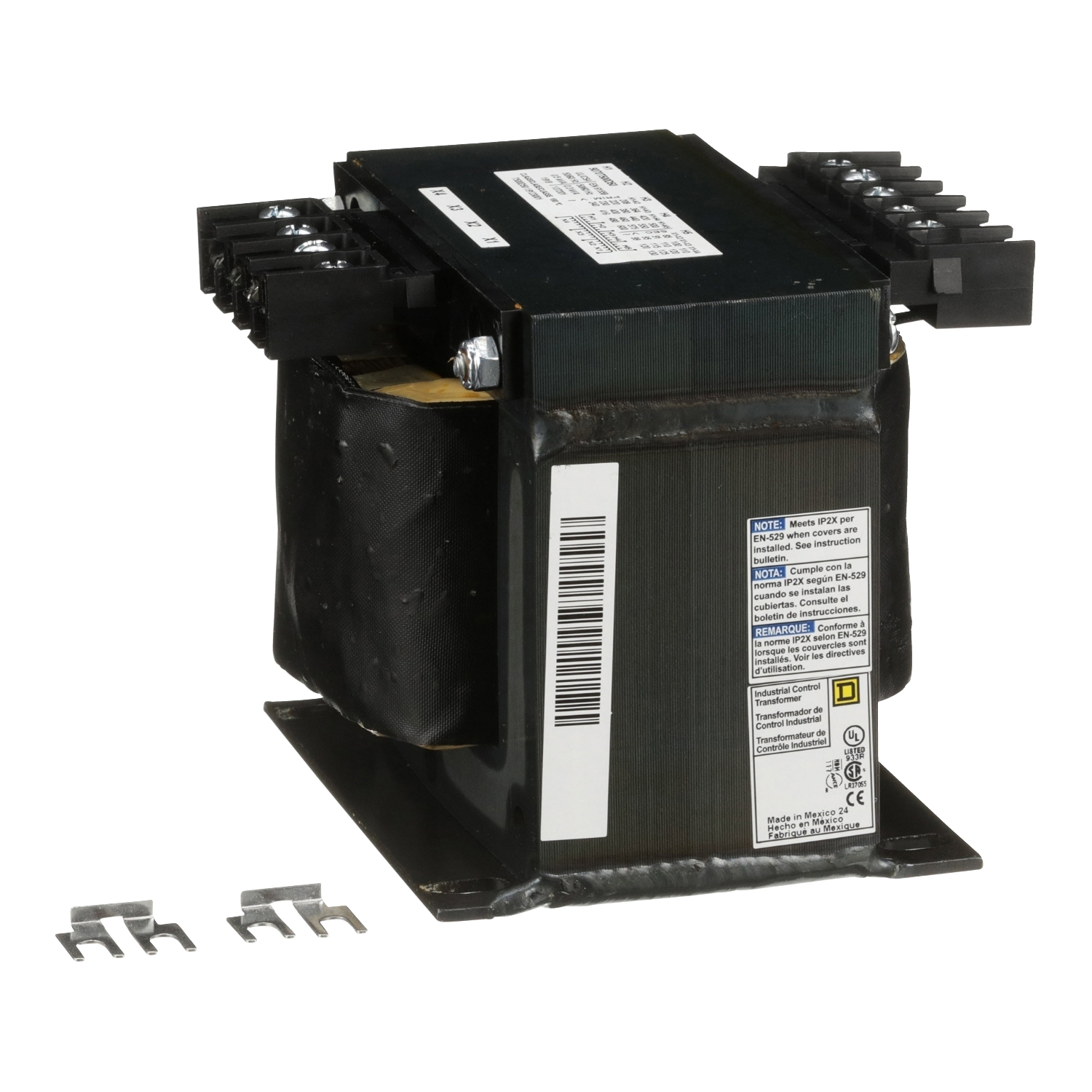 9070T500D50 Type T Industrial Control Transformer, 85/104/115 V AC, 90/110/120 V AC, 95/115/125 V AC, 99/120/130 V AC, 208/360/416/520 V AC, 220/380/440/550 V AC, 230/400/460/575 V AC, 240/416/480/600 V AC Primary, 500/300 VA Power Rating, 50/60 Hz