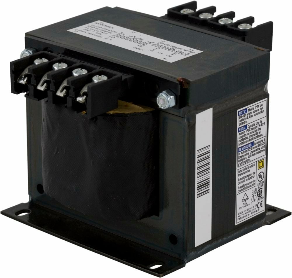 9070T500D95 Type T Control Transformer, 200/230/460 V AC Primary, 115 VAC Secondary, 500 VA Power Rating, 50/60 Hz, 1 Phase