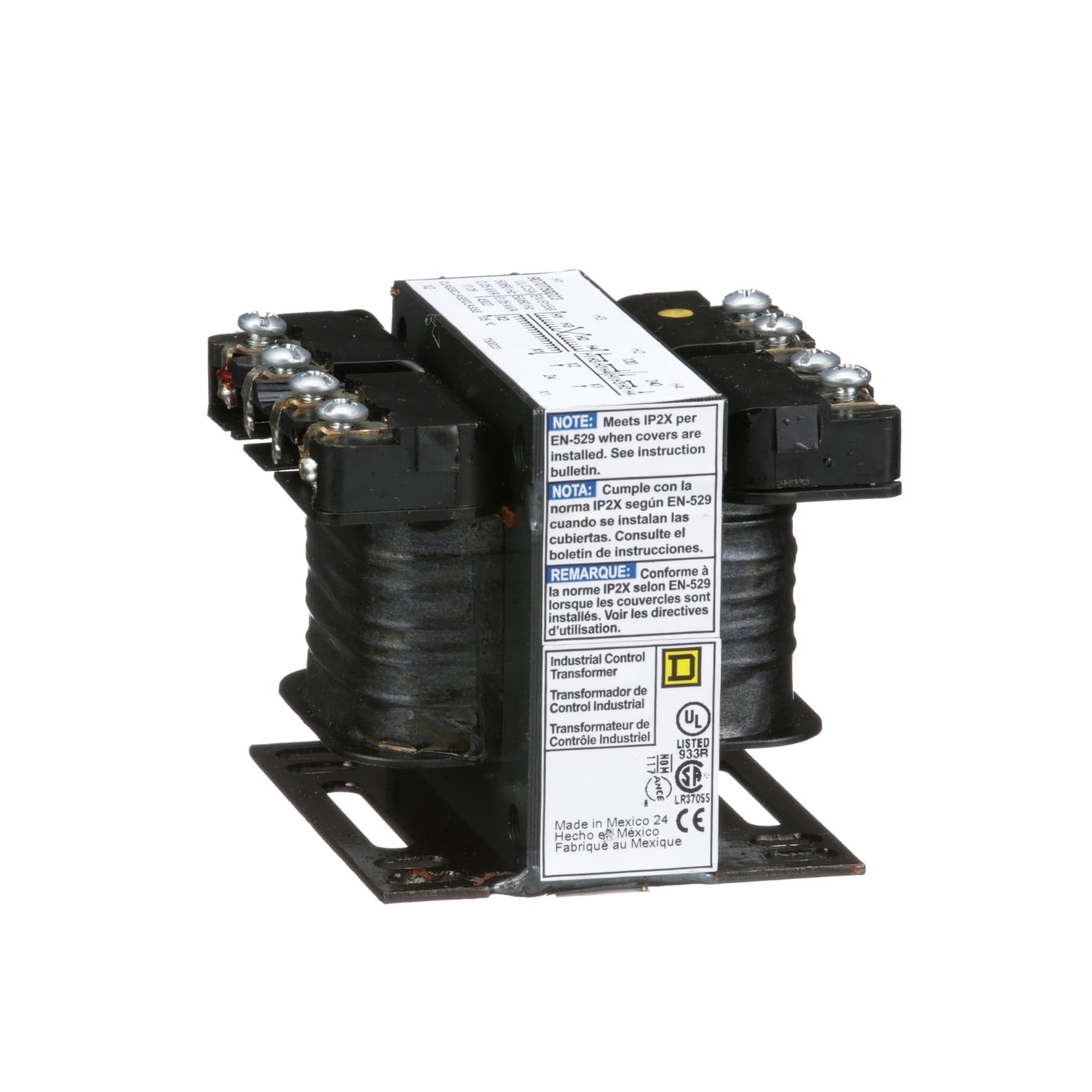 9070T50D23 Type T Industrial Open Style Control Transformer, 120/240 V AC Primary, 24 VAC Secondary, 50 VA Power Rating, 50/60 Hz, 1 Phase