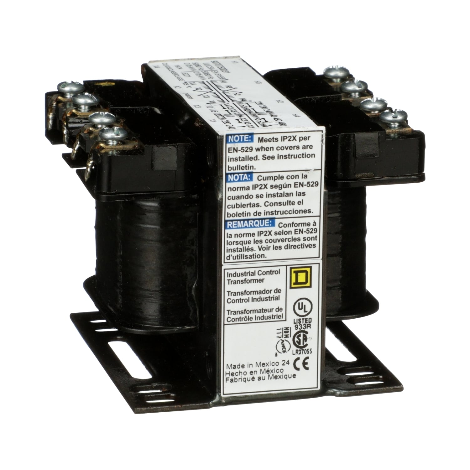 9070T50D31 Type T Industrial Open Style Control Transformer, 220/480 V AC Primary, 110/240 VAC Secondary, 50 VA Power Rating, 50/60 Hz, 1 Phase