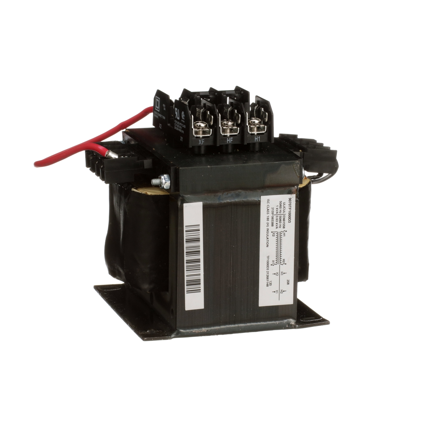 9070TF1000D3 Type TF Industrial Control Transformer, 208 V Primary, 120 V Secondary, 1000 VA Power Rating, 1 Phase