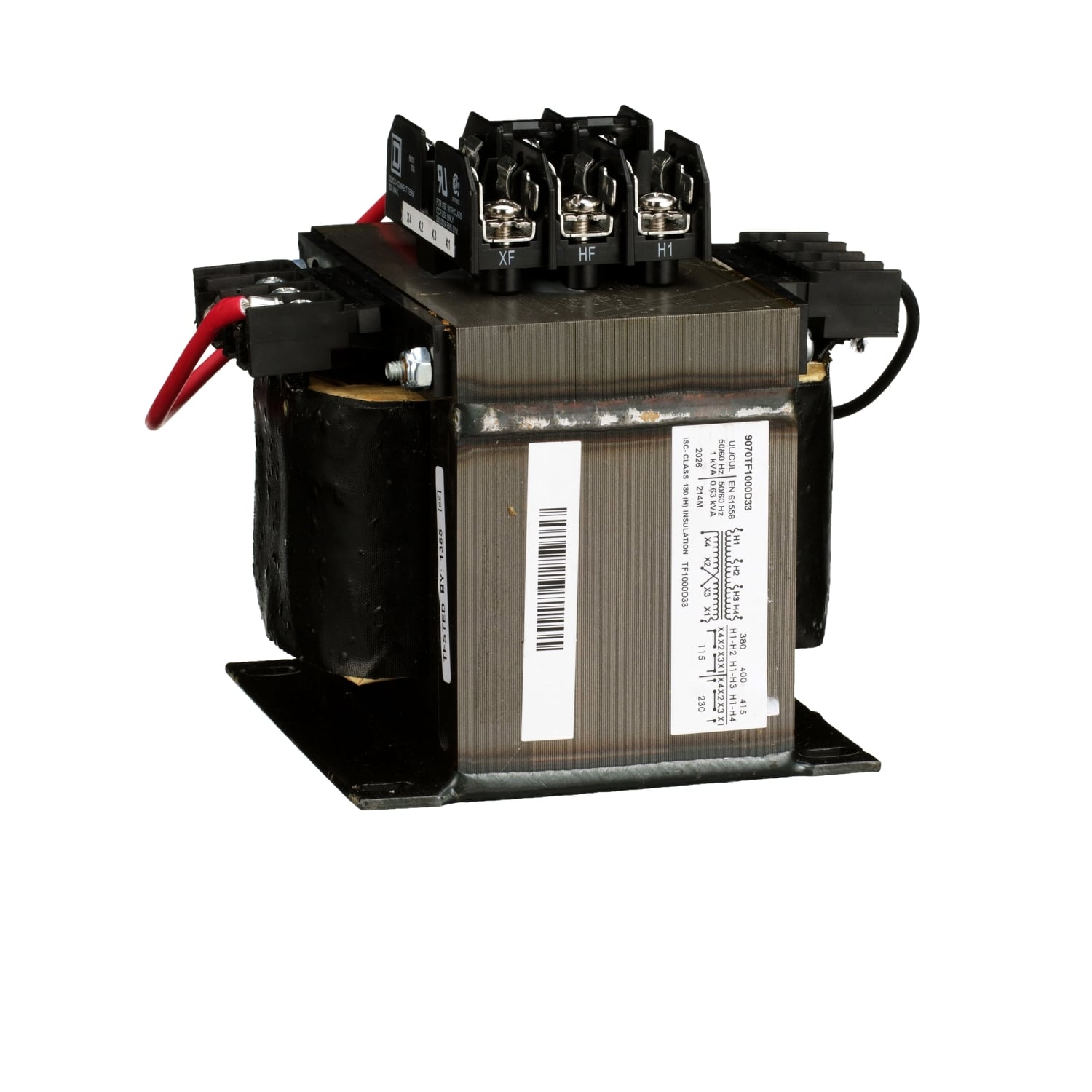 9070TF1000D33 Type TF Control Transformer, 380/400/415 V Primary, 115/230 V Secondary, 1000 VA Power Rating, 1 Phase