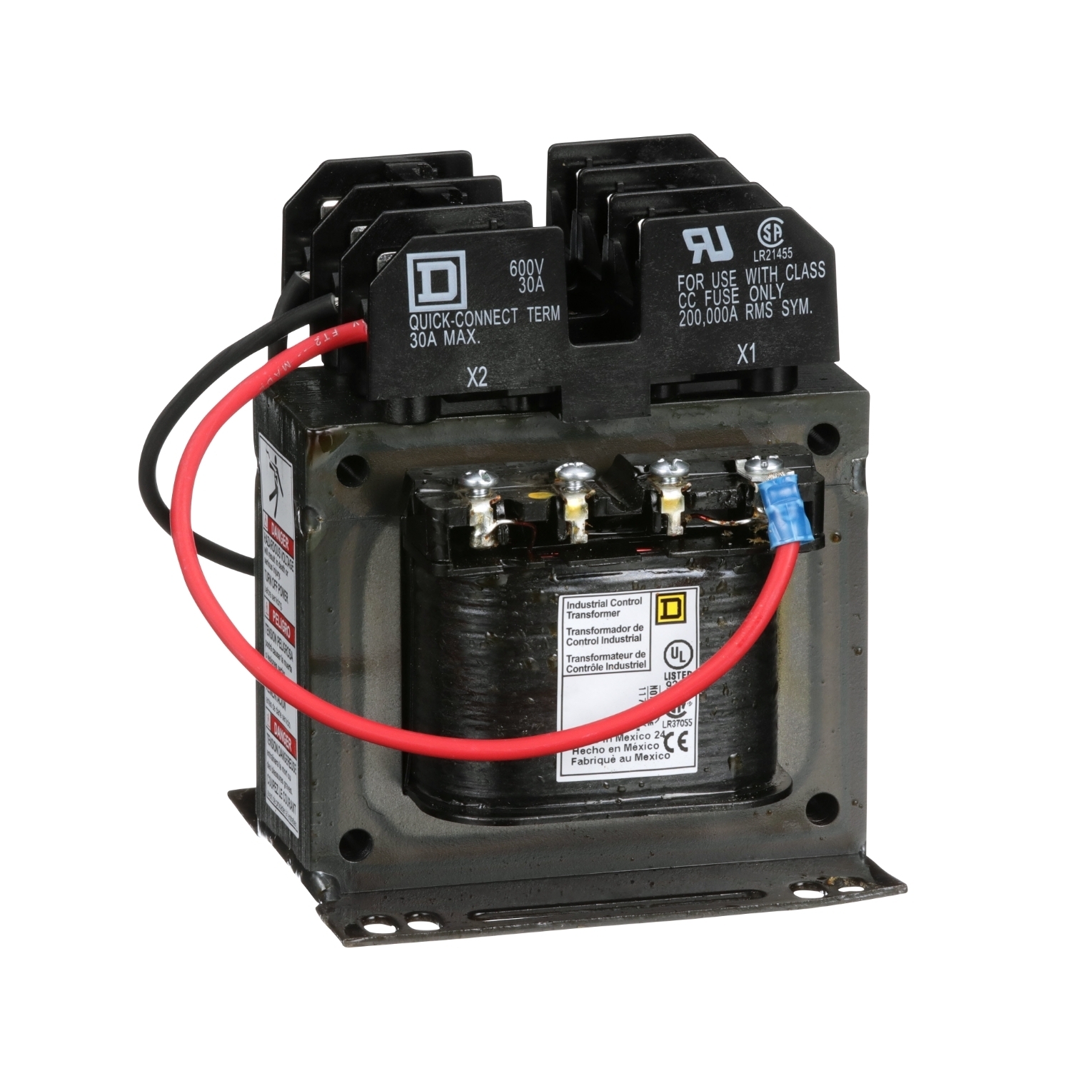 9070TF150D20 Type TF Industrial Control Transformer, 208/230/460 V AC Primary, 115 VAC Secondary, 150 VA Power Rating, 50/60 Hz, 1 Phase