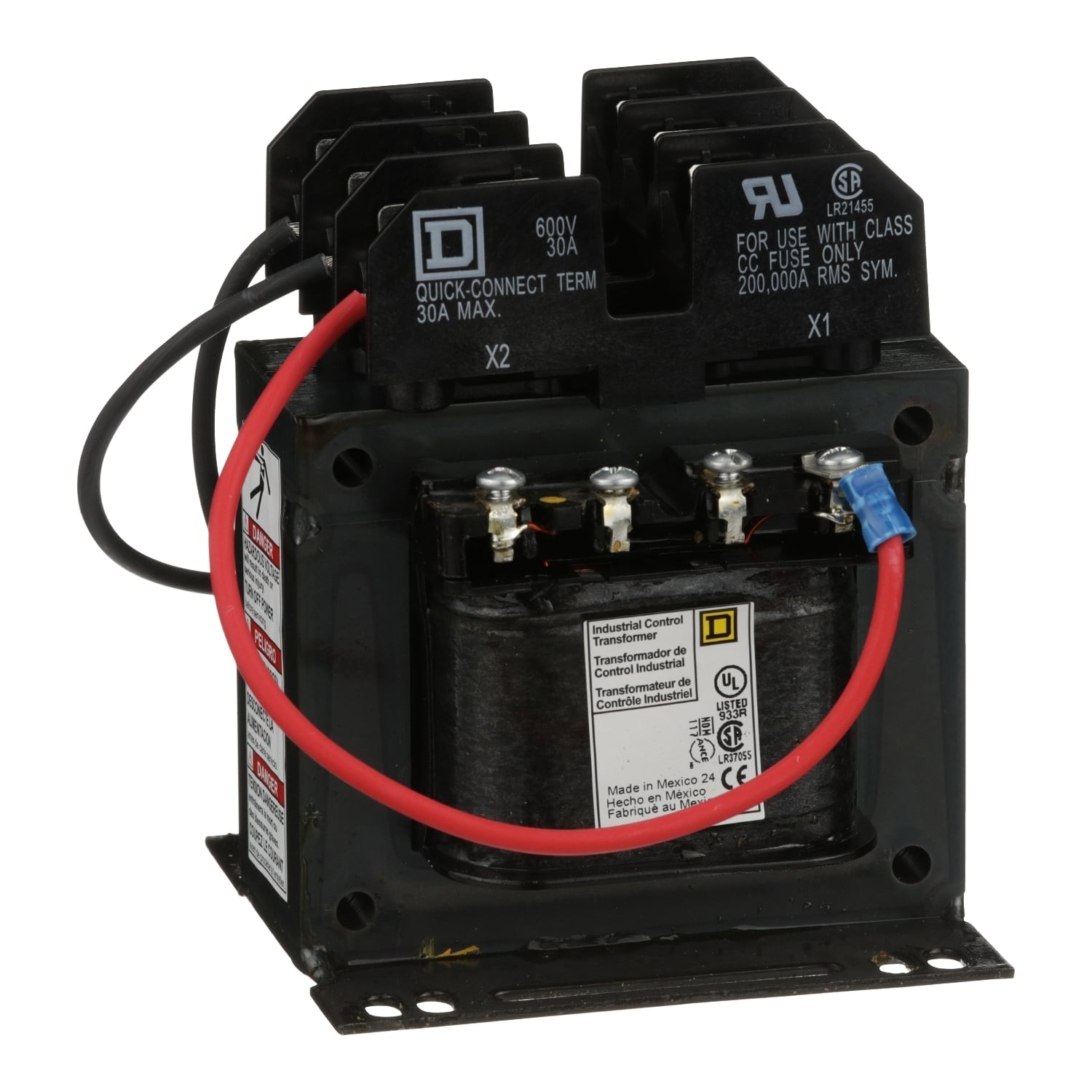 9070TF150D3 Type TF Industrial Control Transformer, 208 V AC Primary, 120 VAC Secondary, 150 VA Power Rating, 50/60 Hz, 1 Phase
