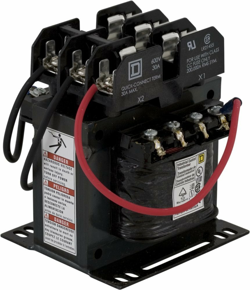 9070TF200D4 Type TF Control Transformer, 277 V Primary, 120 V Secondary, 200 VA Power Rating, 1 Phase