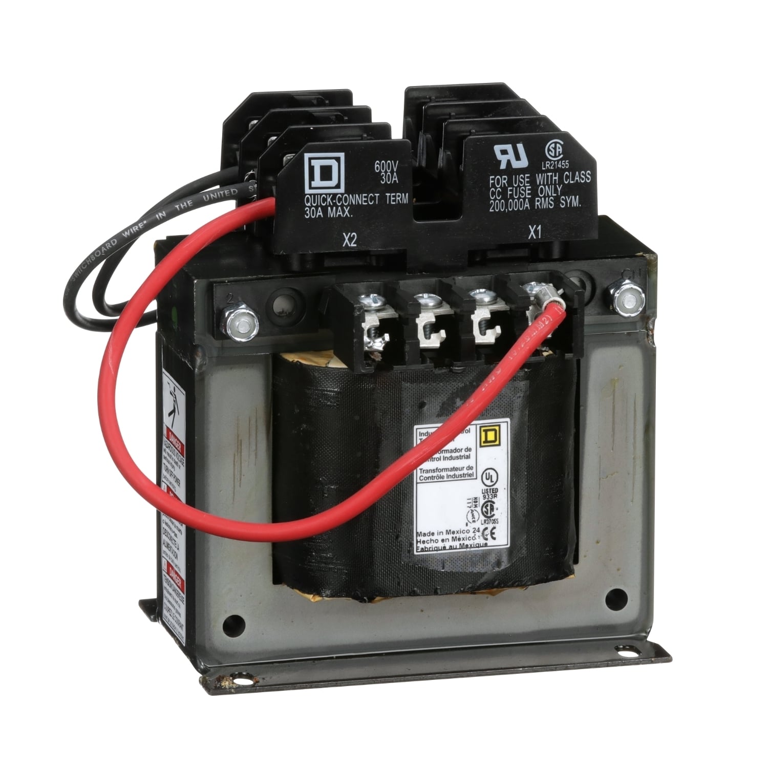 9070TF300D1 Type TF Industrial Control Transformer, 240 x 480, 230 x 460, 220 x 440 V AC Primary, 110/115/120 VAC Secondary, 300 VA Power Rating, 50/60 Hz, 1 Phase