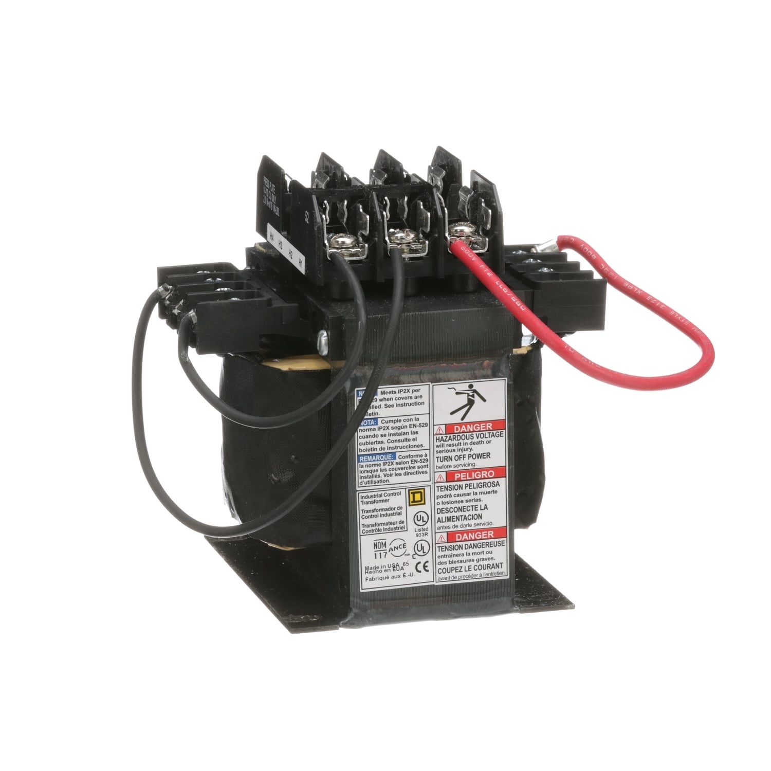 9070TF300D20 Type TF Industrial Control Transformer, 208/230/460 V AC Primary, 115 V Secondary, 300 VA Power Rating, 1 Phase