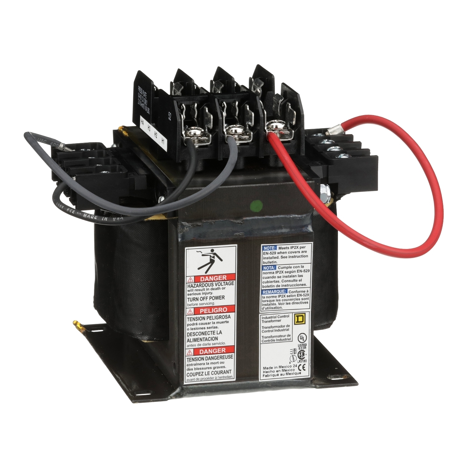 9070TF500D33 Type TF Control Transformer, 380/400/415 V Primary, 115/230 V Secondary, 500 VA Power Rating, 1 Phase
