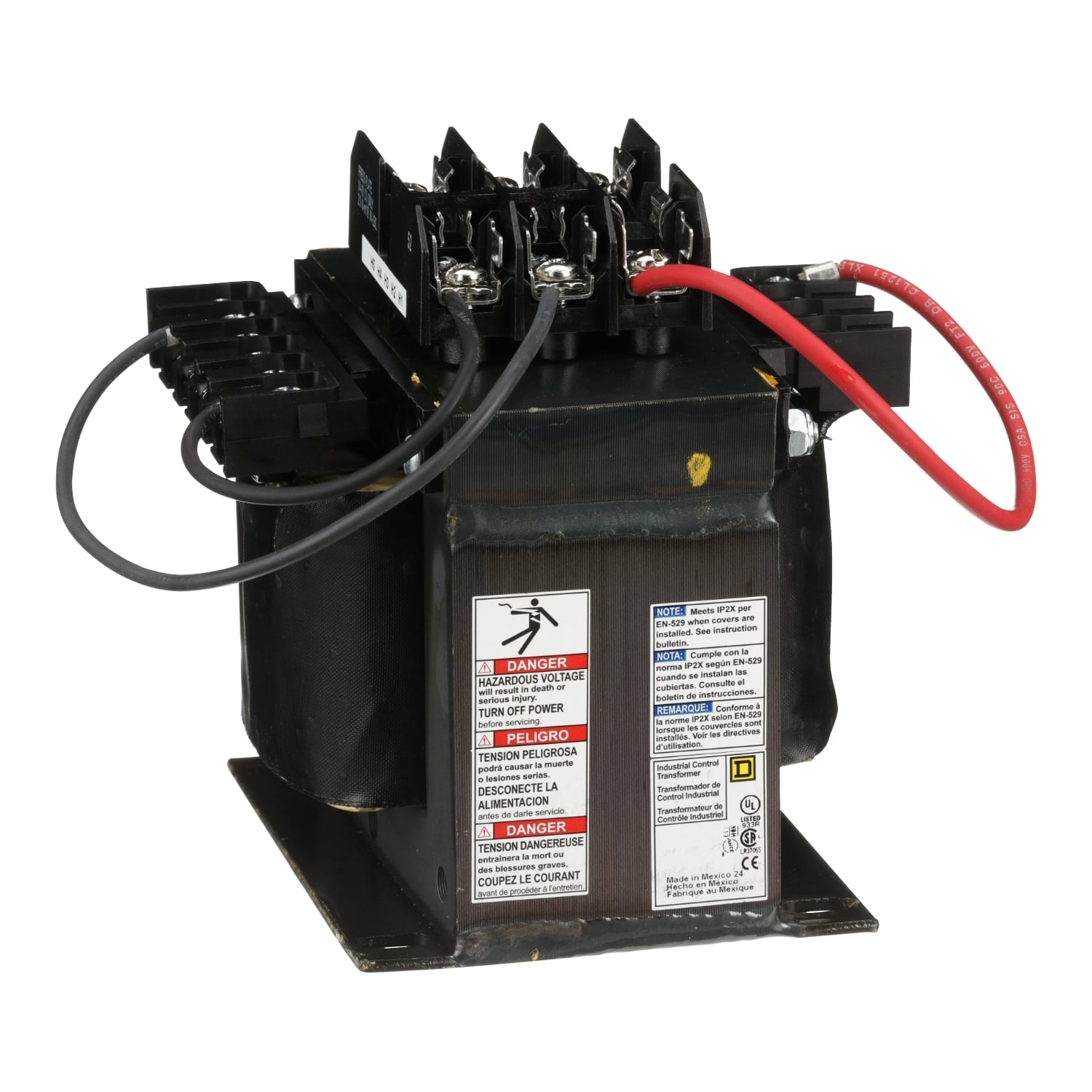9070TF500D50 Type TF Industrial Control Transformer, 208/500 V AC Primary, 85/100/110 VAC Secondary, 500 VA Power Rating, 50/60 Hz, 1 Phase