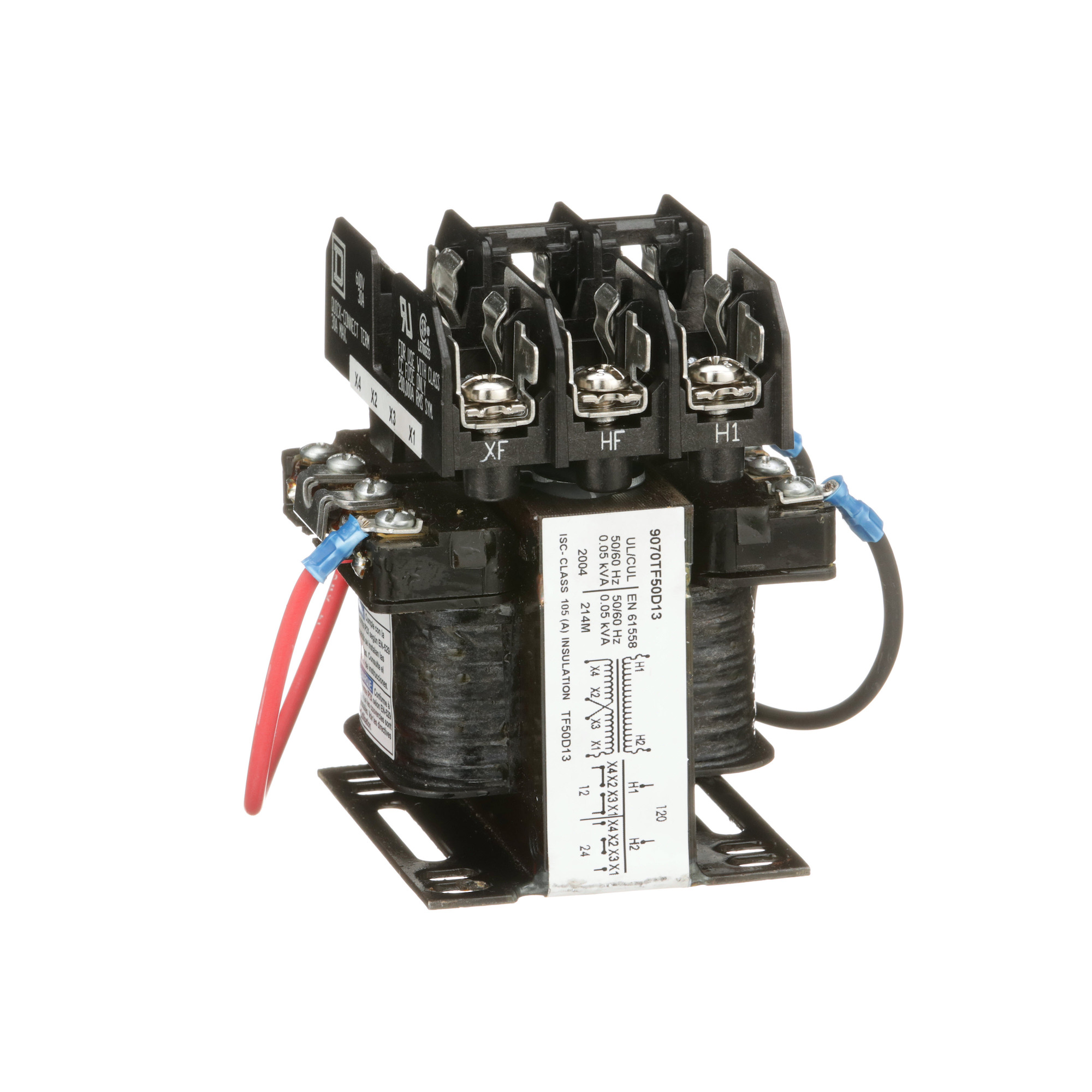 9070TF50D13 Type TF Control Transformer, 120 V Primary, 12/24 V Secondary, 50 VA Power Rating, 1 Phase