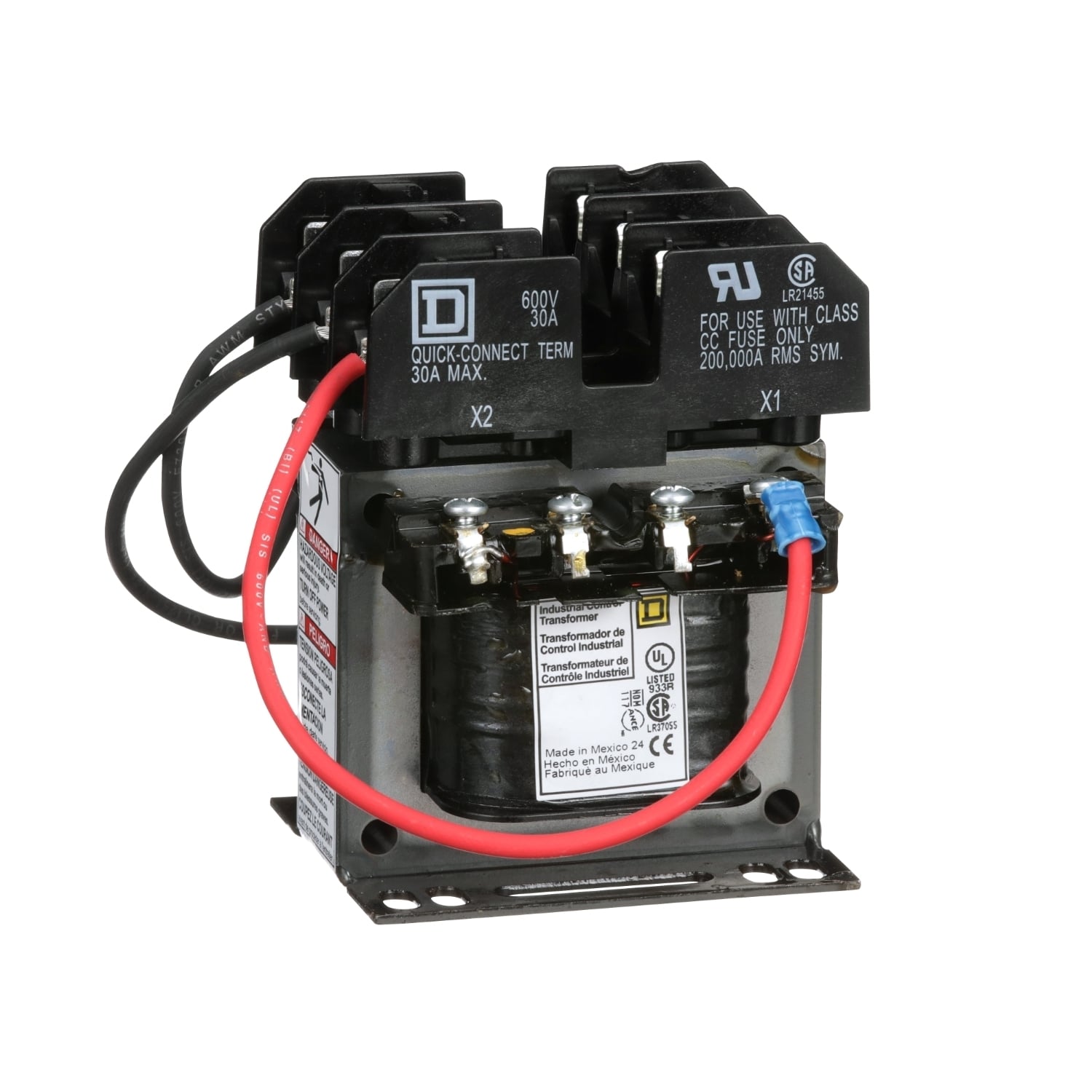 9070TF50D23 Type TF Industrial Control Transformer, 120 x 240, 120 x 240 V AC Primary, 24 VAC Secondary, 50 VA Power Rating, 50/60 Hz, 1 Phase