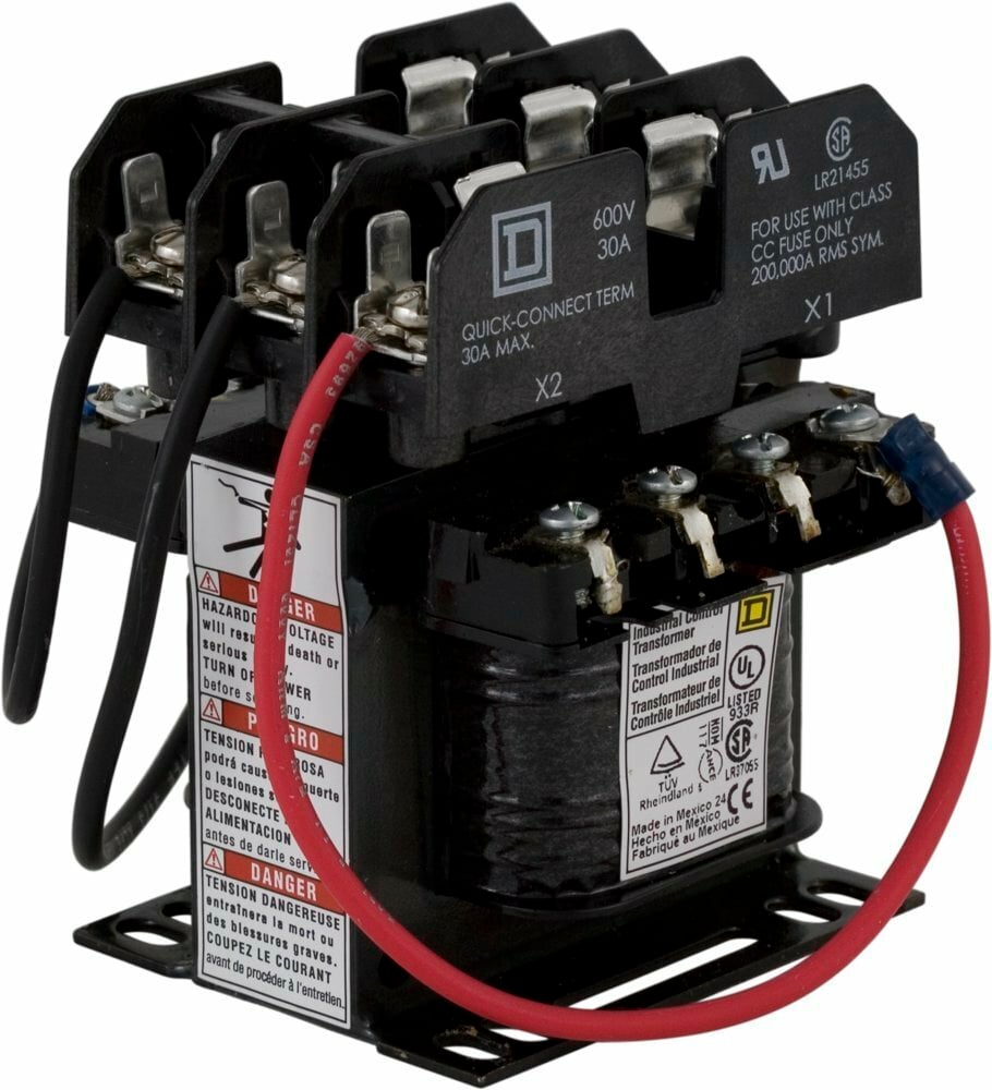 9070TF50D4 Type TF Control Transformer, 277 V Primary, 120 V Secondary, 50 VA Power Rating, 1 Phase