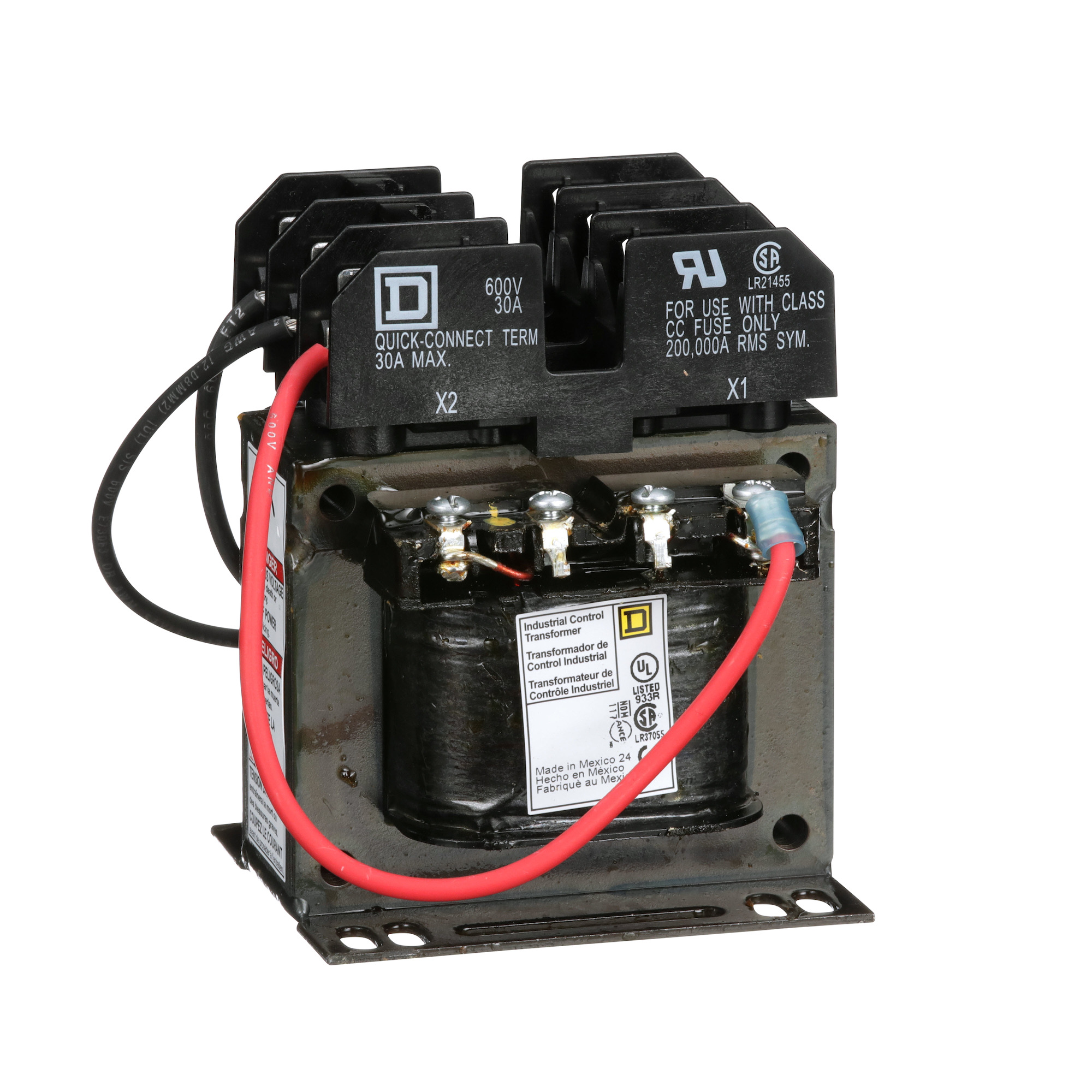 9070TF75D23 Type TF Control Transformer, 120/240 V Primary, 24 V Secondary, 75 VA Power Rating, 1 Phase
