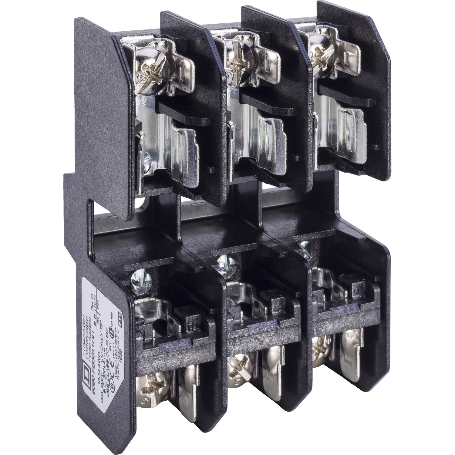 9080FB3611CC Type FB Miniature Fuse Holder, 600 V AC/DC, 30 A, Class: CC, 14 to 10 AWG Wire, 3 Poles