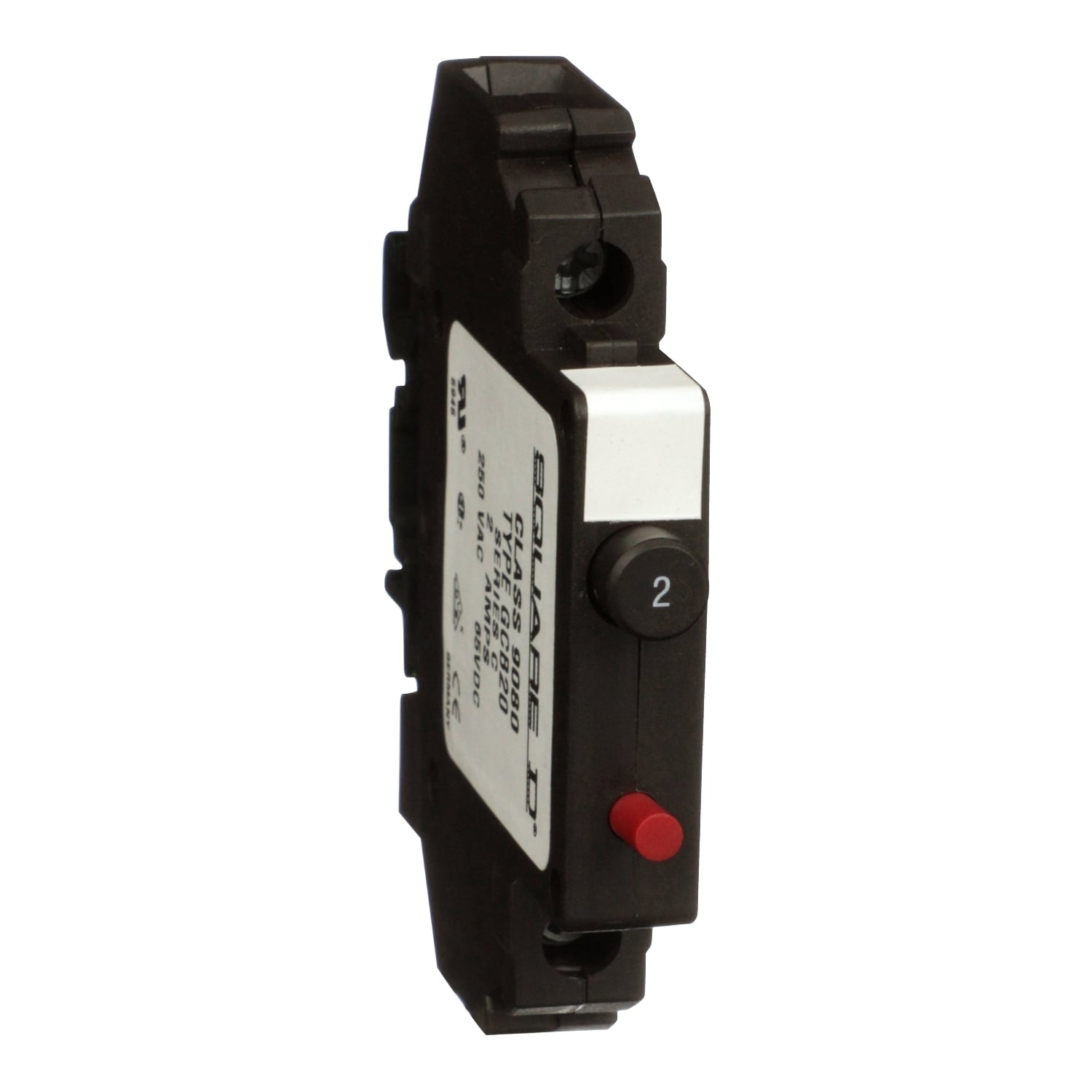 9080GCB20 Linergy Overcurrent Circuit Protector, 250 V AC/65 V DC, 2 A, 1 Poles