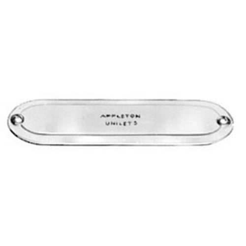 K350&400 Unilets Blank Conduit Body Cover, 3-1/2 to 4 in Hub, For Use With Form 35 UNILETS Conduit Outlet Body, Steel, Zinc Electroplated