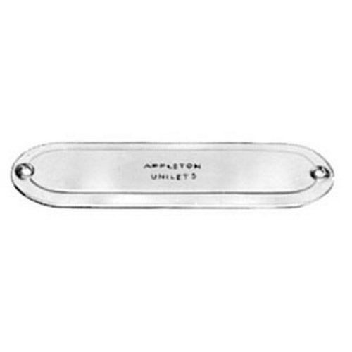 K350&400-A Unilets Blank Conduit Body Cover, 3-1/2 to 4 in Hub, For Use With Form 85 UNILETS Conduit Outlet Body, Stamped Aluminum, Natural