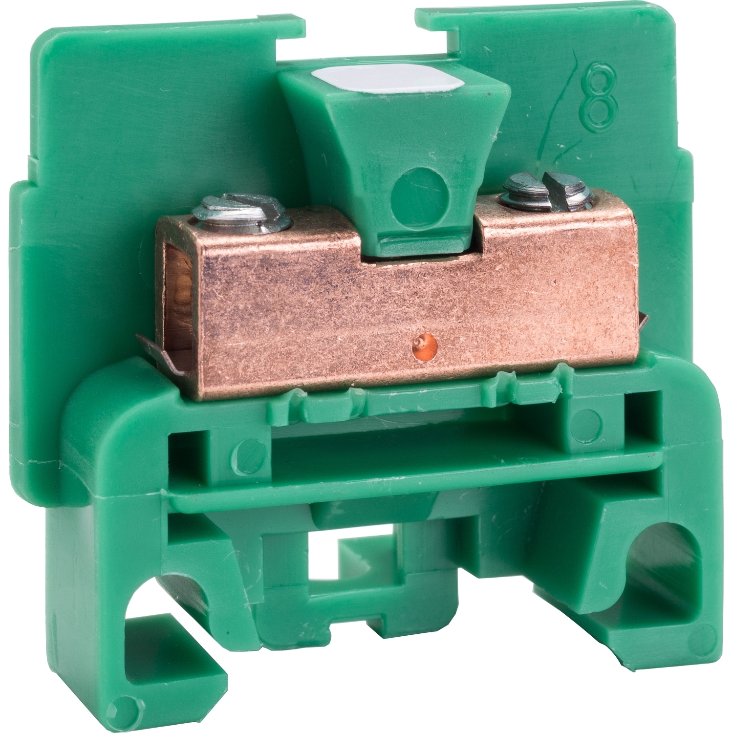 Terminal block, Linergy, box connector, green colored block, 40A, 600 V