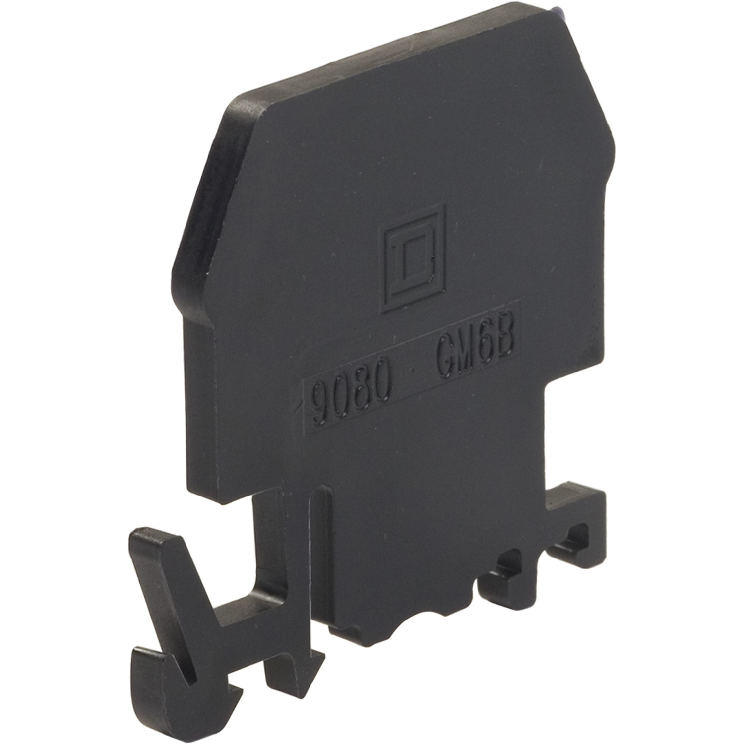 9080GMB6B Linergy End Barrier, For Use With Class 9080GR6 and 9080GM6 Terminal Block, 35 mm DIN Rail/9080GH Track Mounting, Nylon, Black