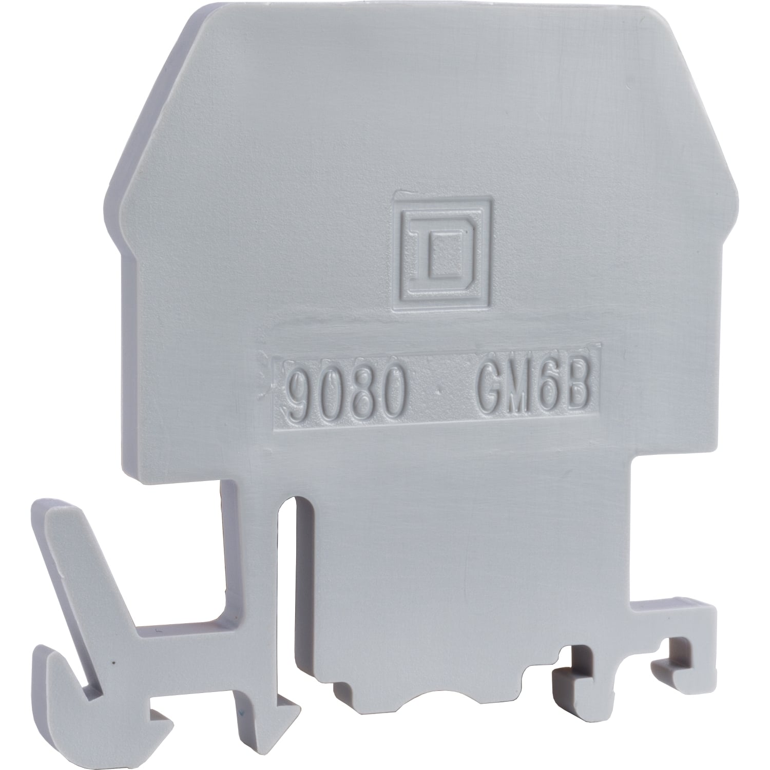 9080GME6B Linergy End Barrier, For Use With Class 9080GR6 and 9080GM6 Terminal Block, 35 mm DIN Rail/9080GH Track Mounting, Nylon, Gray