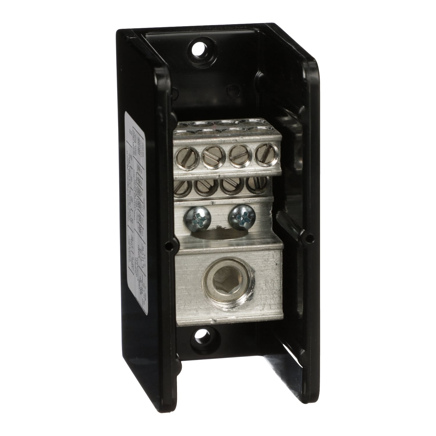 9080LBA164108 TeSys Linergy General Purpose Linergy Standard Power Distribution Block, 600 V AC/DC, 270/335 A, 1 Poles, 6 AWG to 400 kcmil Al/Cu, 14 to 2 AWG Al/Cu Wire, Phenolic