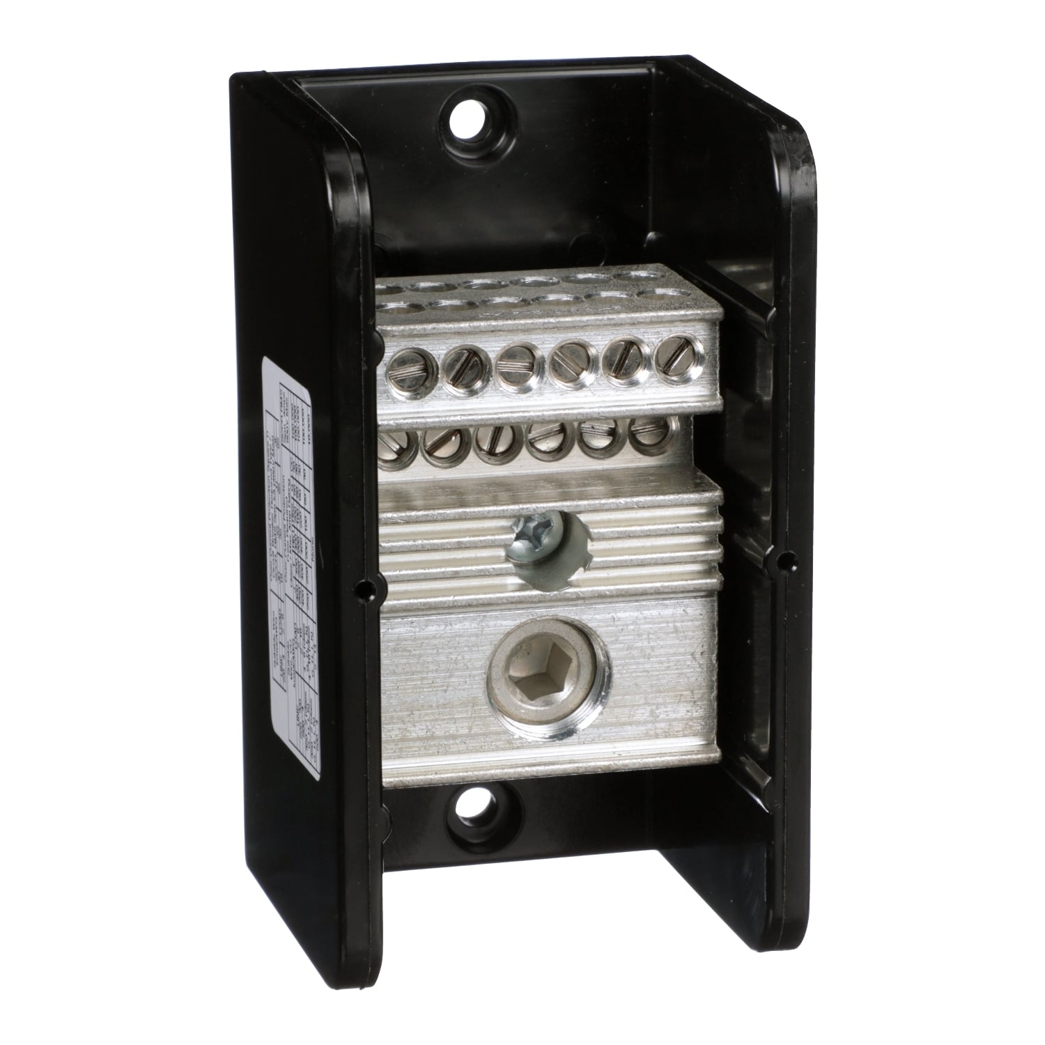 9080LBA165112 TeSys General Purpose Standard Power Distribution Block, 600 V AC/DC, 310/380 A, 1 Pole, 4 AWG to 500 kcmil Al/Cu, 14 to 2 AWG Al/Cu Wire, Phenolic