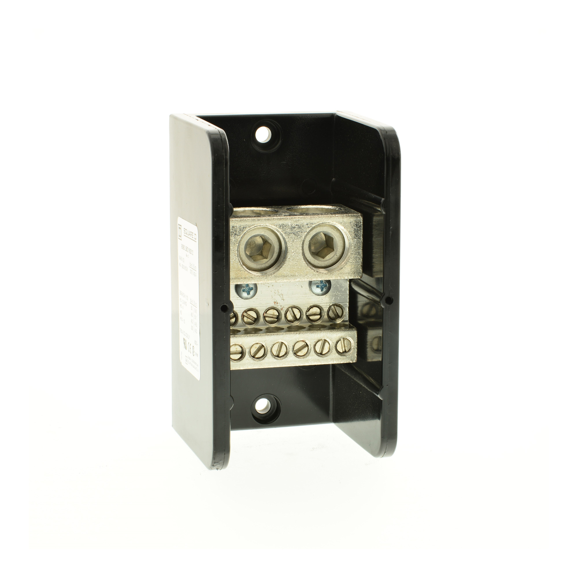9080LBC165212 Power Distribution Block, 600 VAC, 760 A, 1 Pole, 4 AWG to 500 kcmil, 14 to 2 AWG Wire, Phenolic