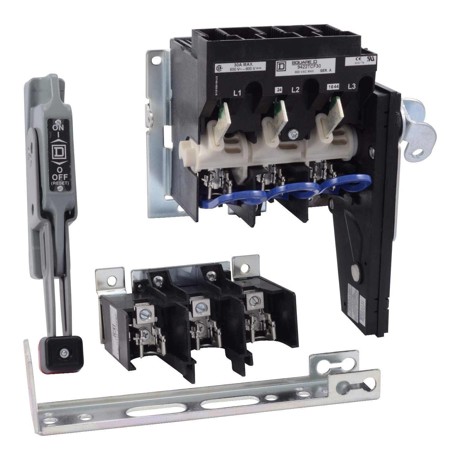 9422ATCF331 Fixed/Variable Depth Fusible Disconnect Switch, 250/600 V AC, 30/60 A, 20 hp, 3 Poles