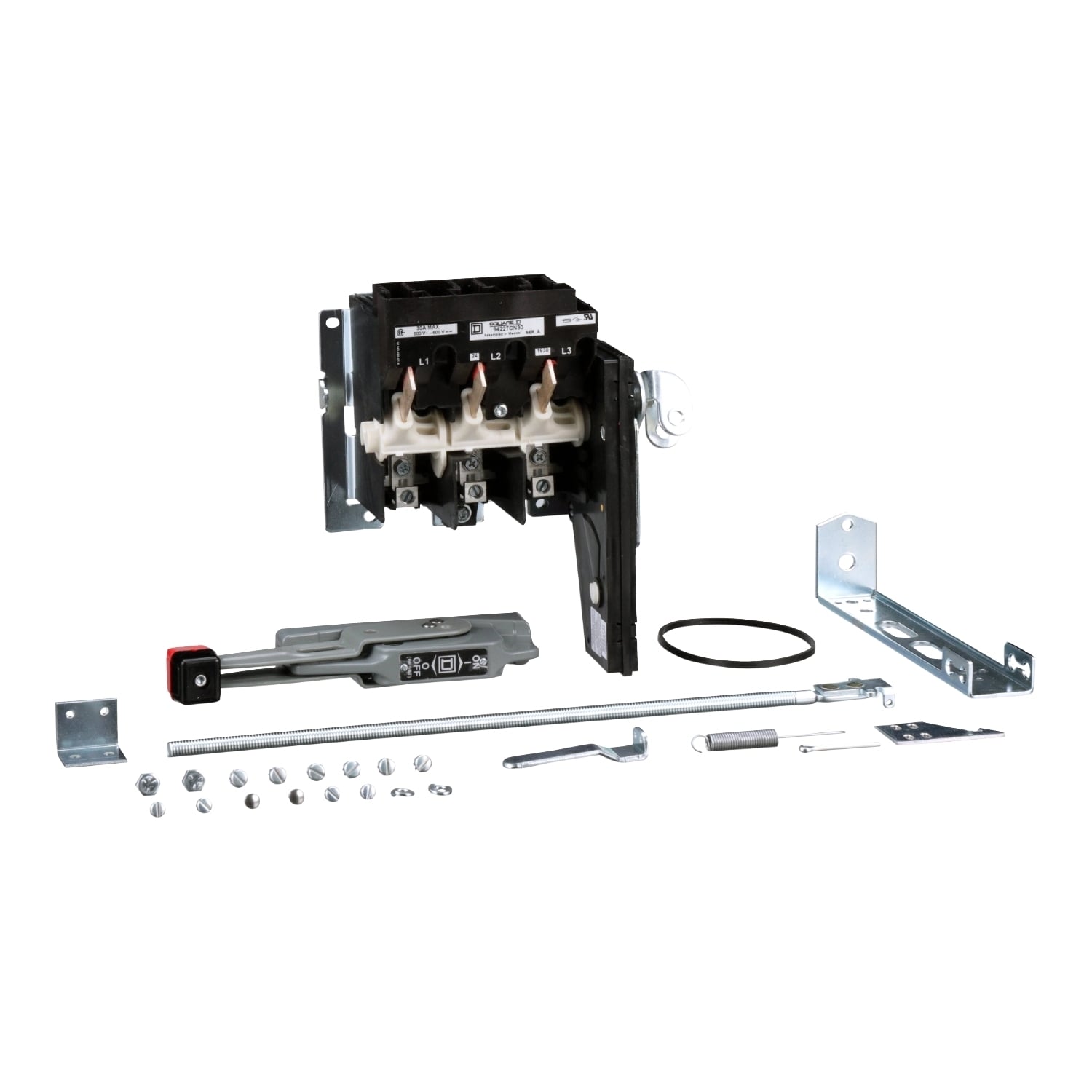 9422ATCN301 Fixed/Variable Depth Non-Fusible Rod Operated Disconnect Switch, 600 V AC, 30 A, 7.5 hp at 200 V AC, 7.5 hp at 230 V AC, 15 hp at 460 V AC, 20 hp at 575 V AC, 5 hp at 250 VDC, 3 Poles