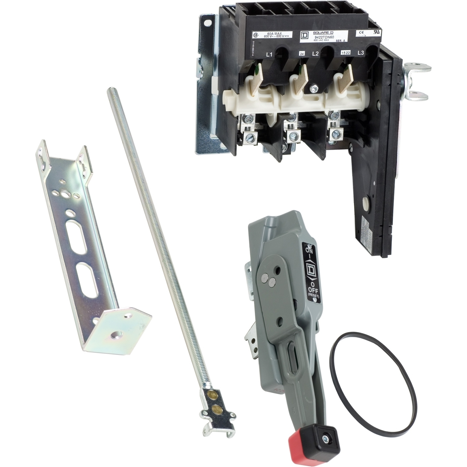 9422ATDN601 Fixed/Variable Depth Non-Fusible Rod Operated Disconnect Switch, 600 V AC, 60 A, 15 hp, 30 hp, 50 hp